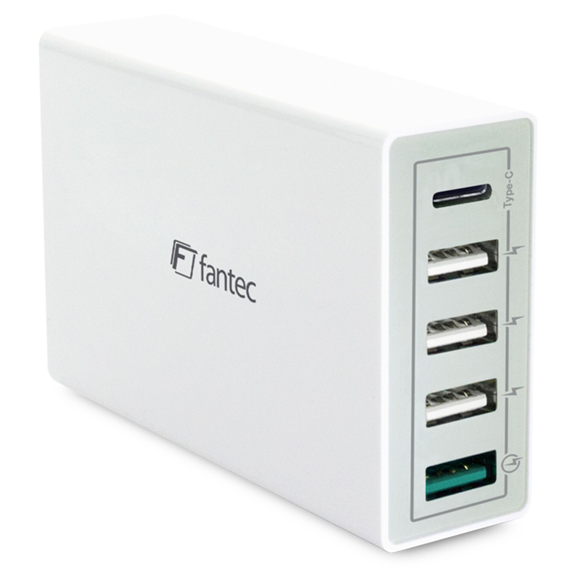 FANTEC QC3-A51 Quick Charge 3.0 40W 5 USB Ports white