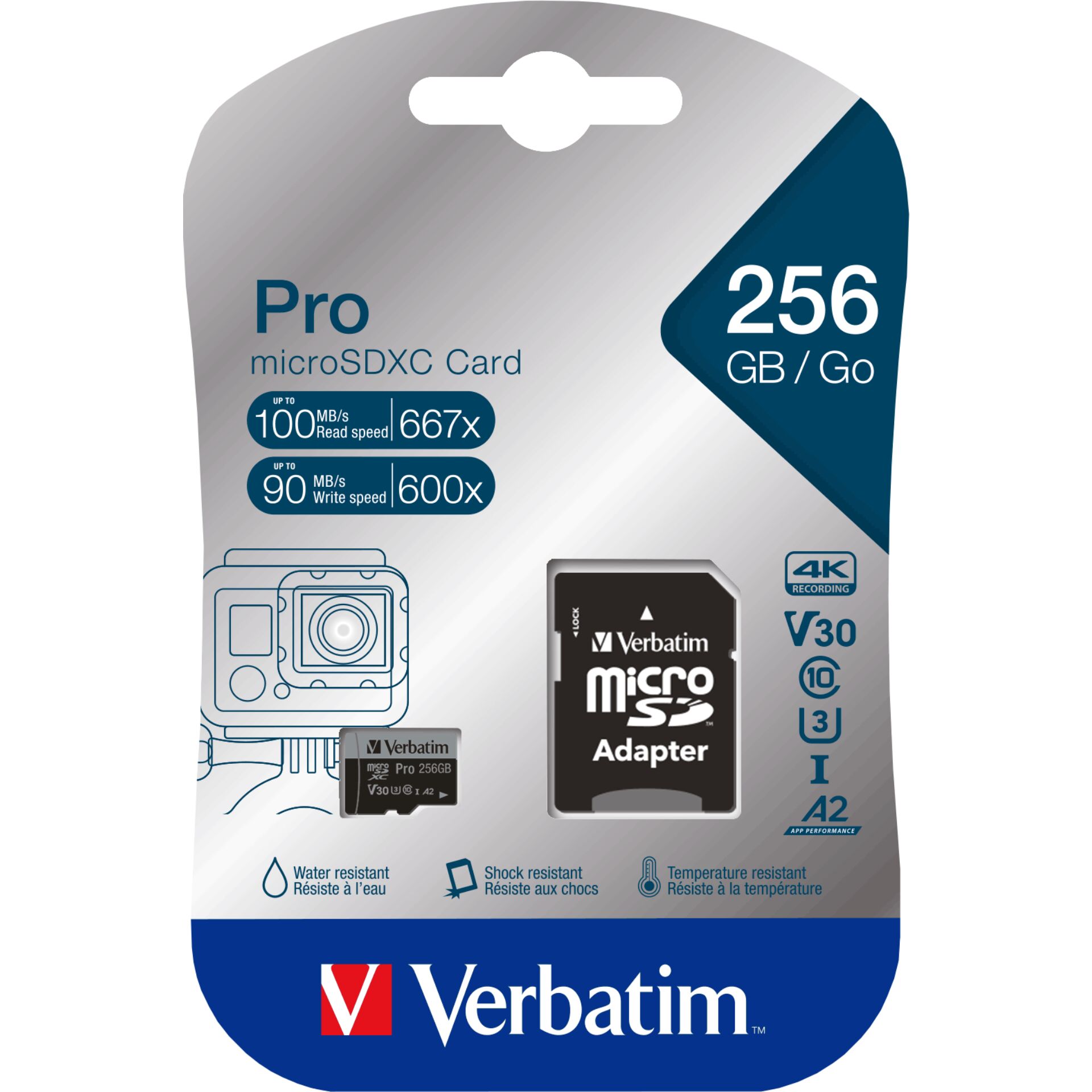 Verbatim microSDXC Pro     256GB Class 10 UHS-I incl adatt.
