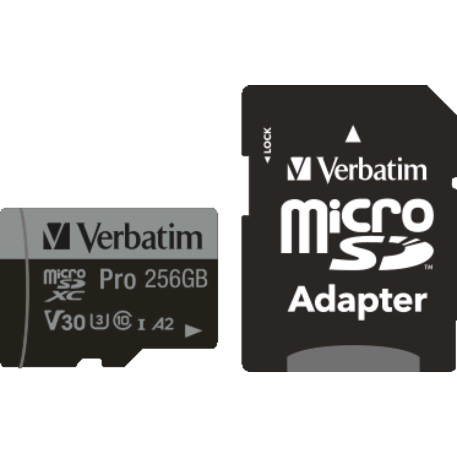 Verbatim microSDXC Pro     256GB Class 10 UHS-I incl adatt.