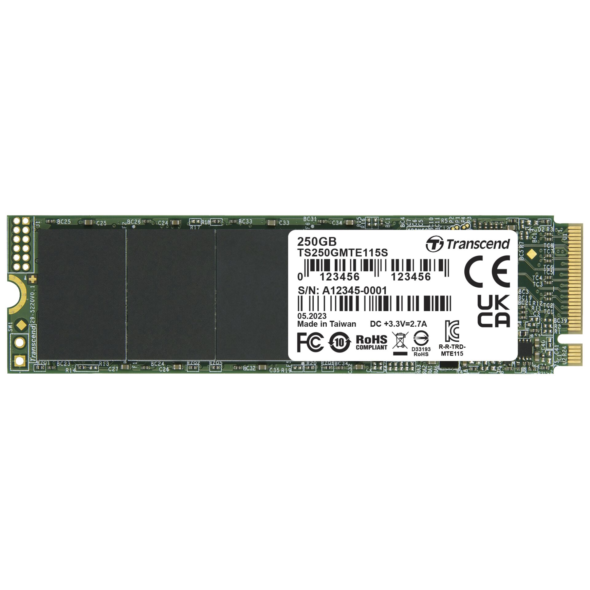 Transcend SSD MTE115S      250GB NVMe PCIe Gen3 x4