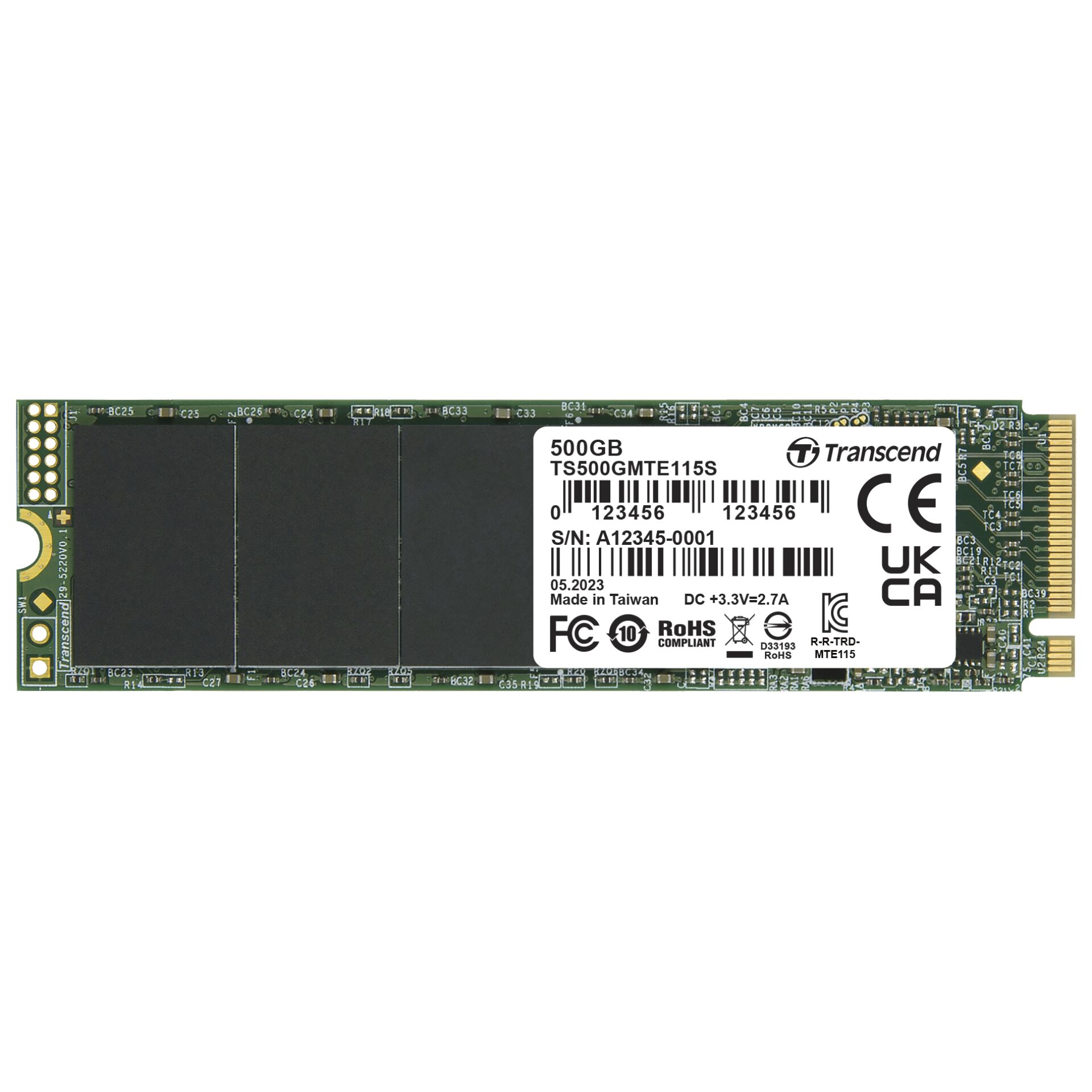 Transcend SSD MTE115S      500GB NVMe PCIe Gen3 x4