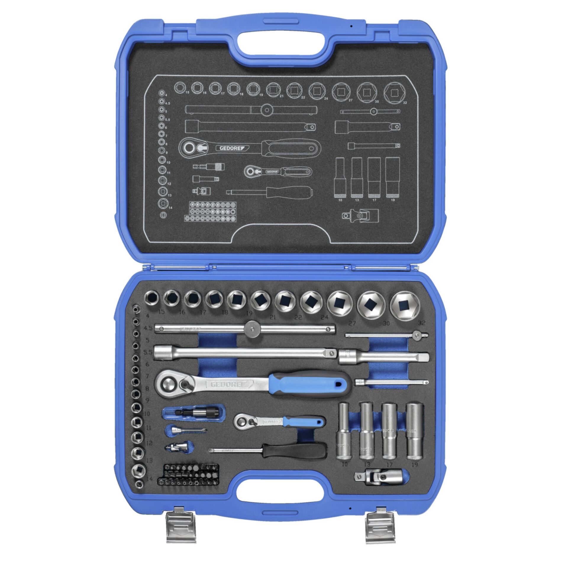 GEDORE Socket Set 1/4  + 1/2