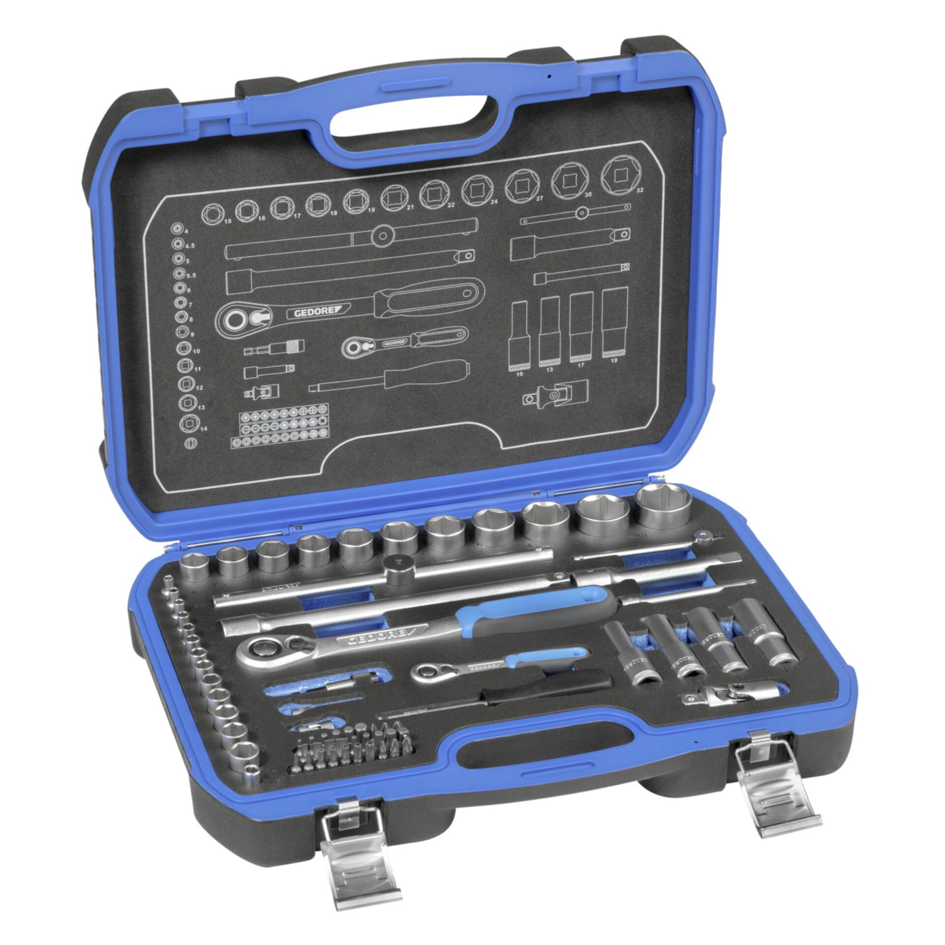 GEDORE Socket Set 1/4  + 1/2