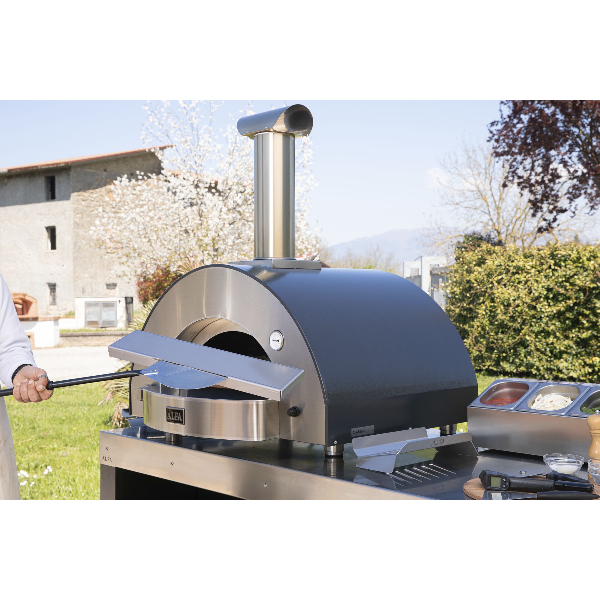 Alfa Forni Set ibrido 4 Pizze (Futuro) inox