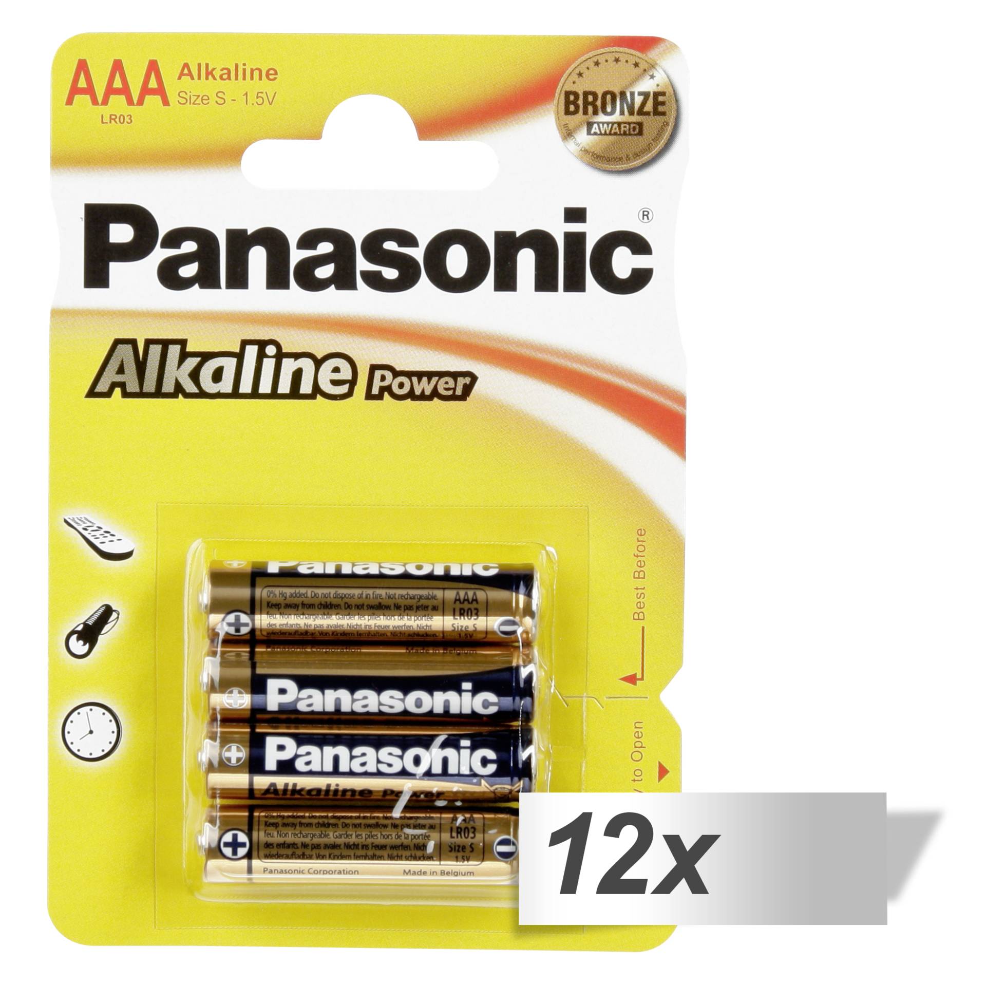 12x4 Panasonic Alkaline Power Micro AAA LR03