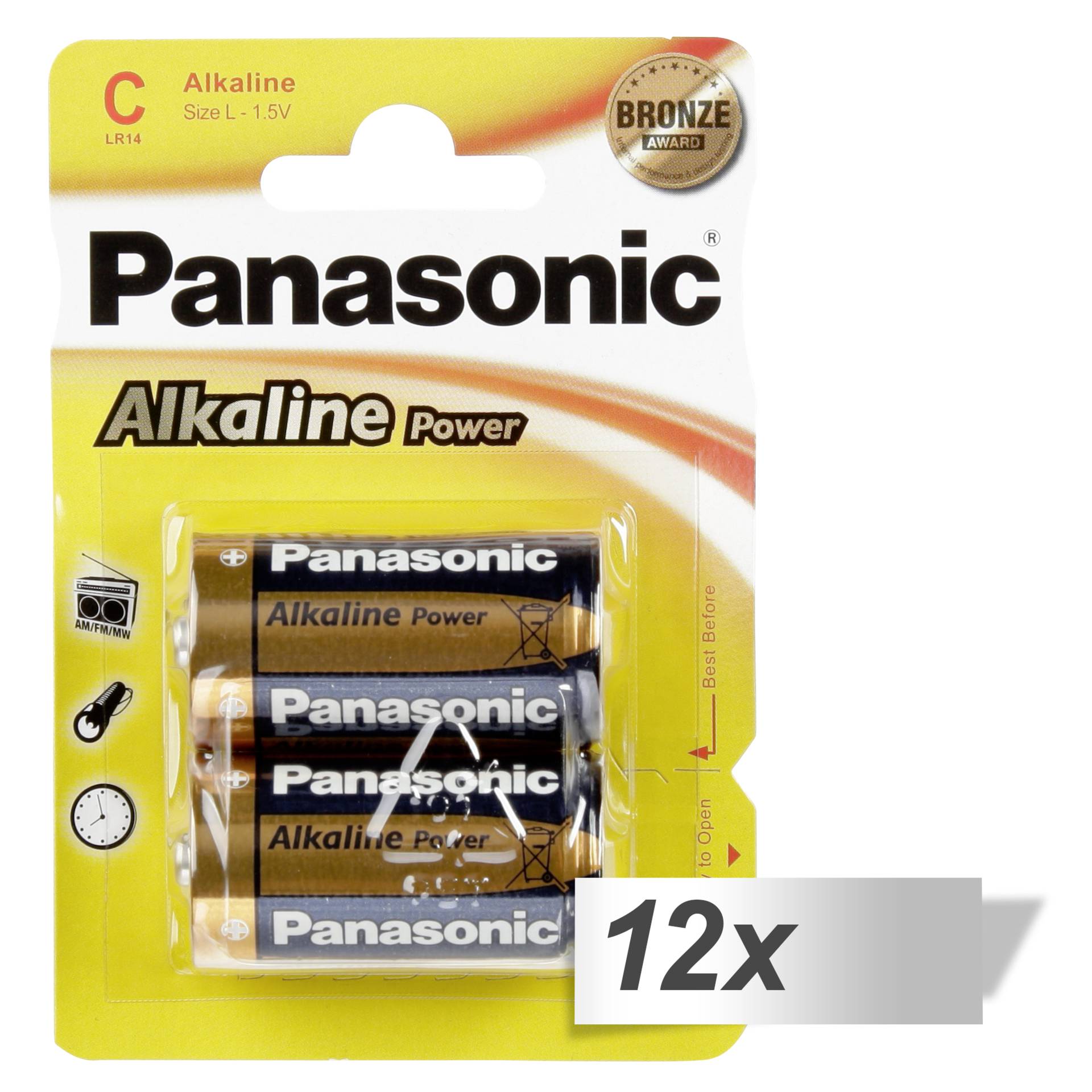 12x2 Panasonic Alkaline Power Baby C LR 14
