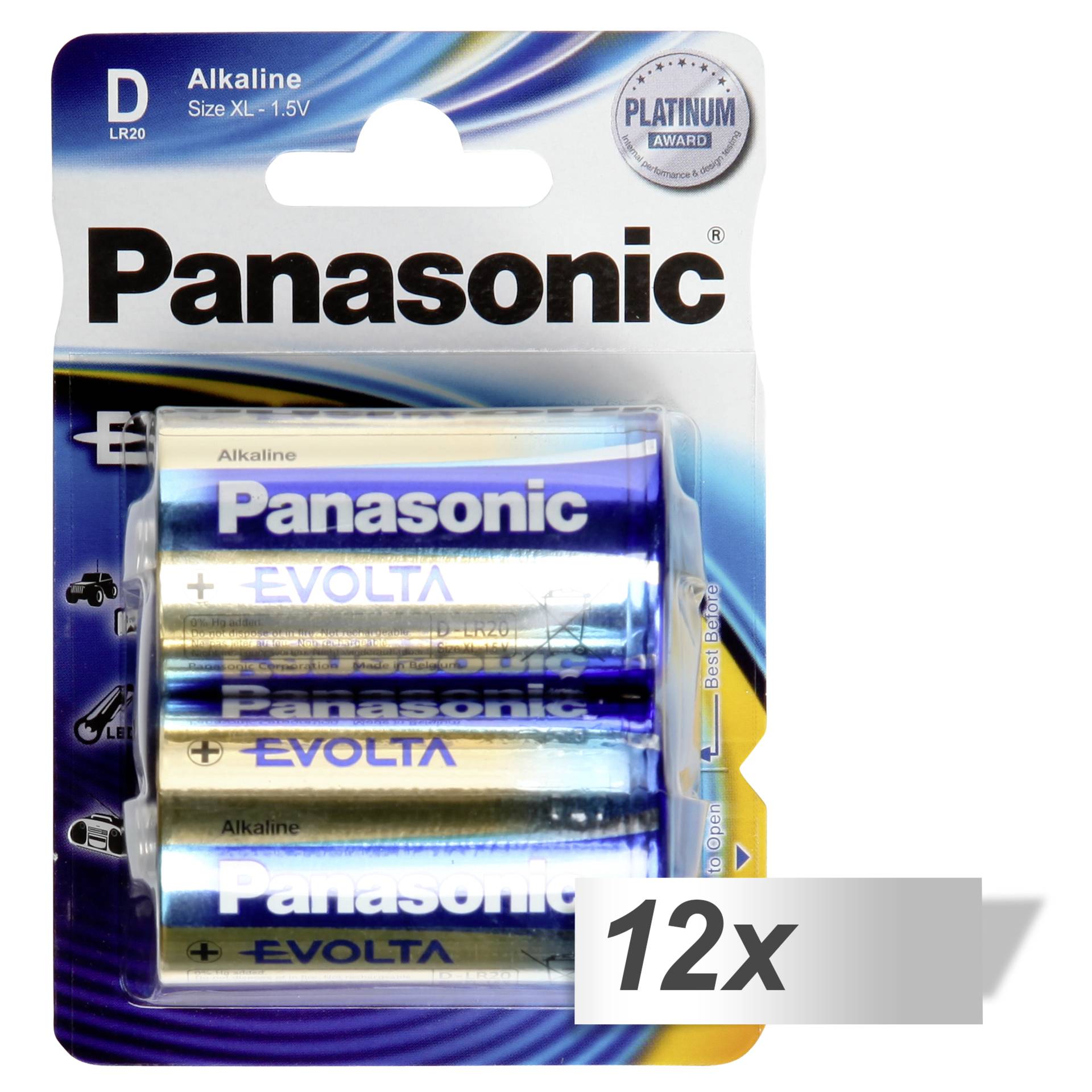 12x2 Panasonic Evolta Mono D LR 20                LR20EGE/2B