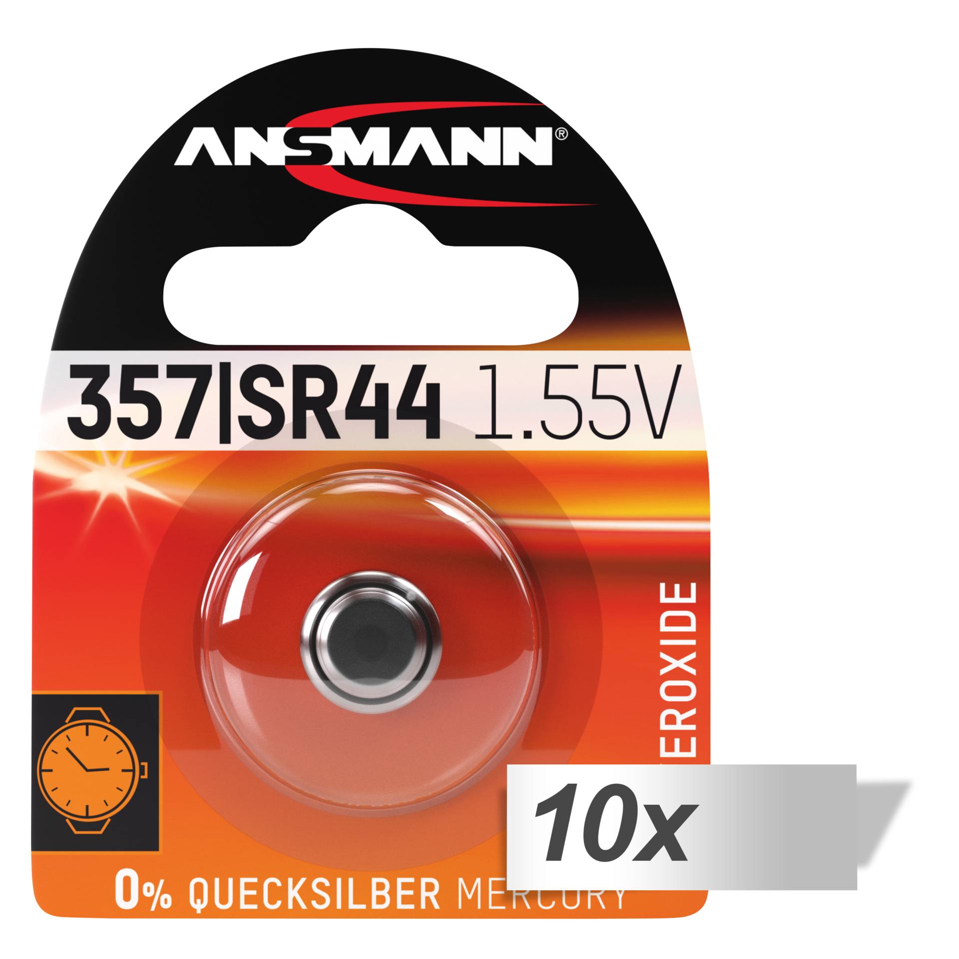 10x1 Ansmann 357 ossido di argento SR44