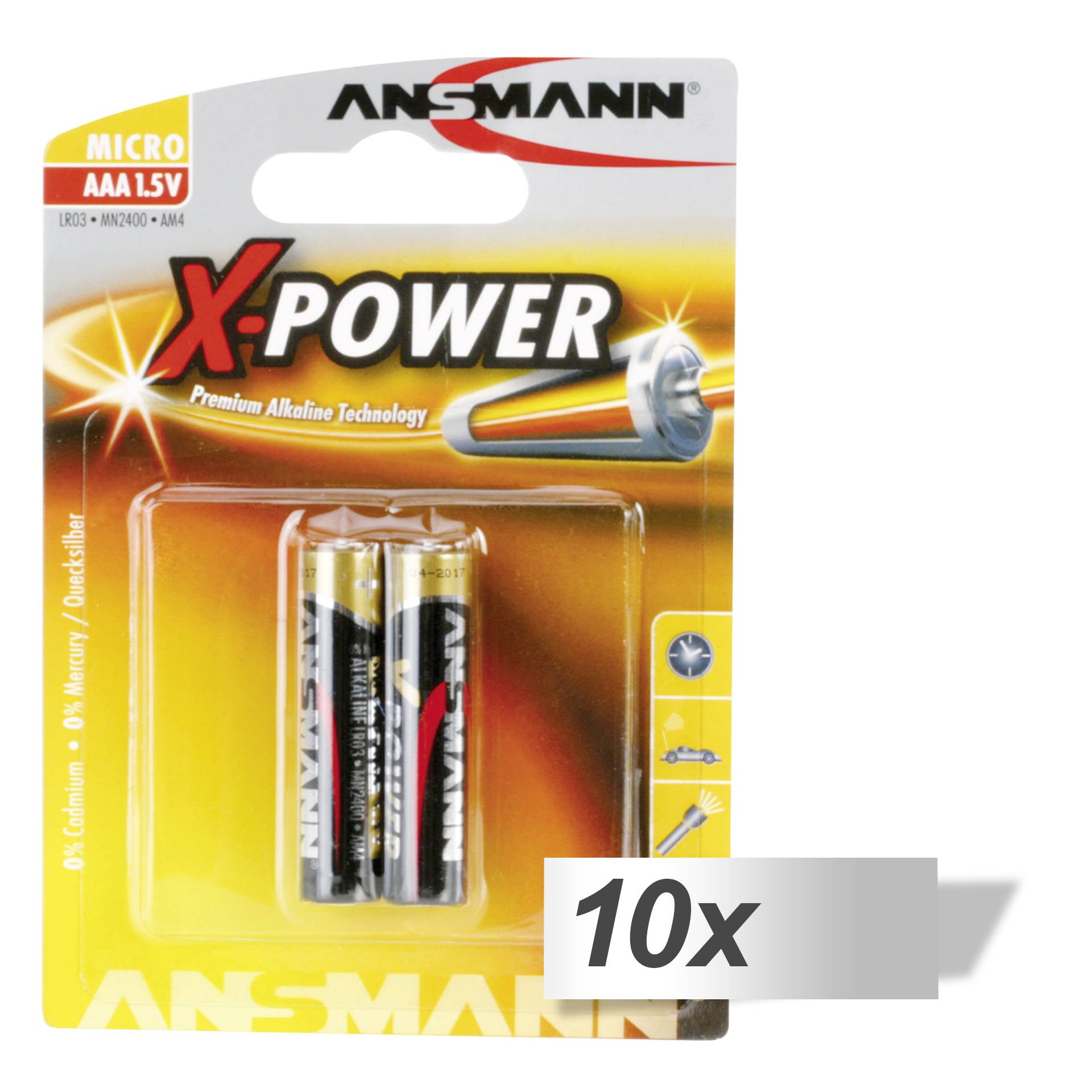 10x2 Ansmann Alcaline Micro AAA LR 03 X-Power