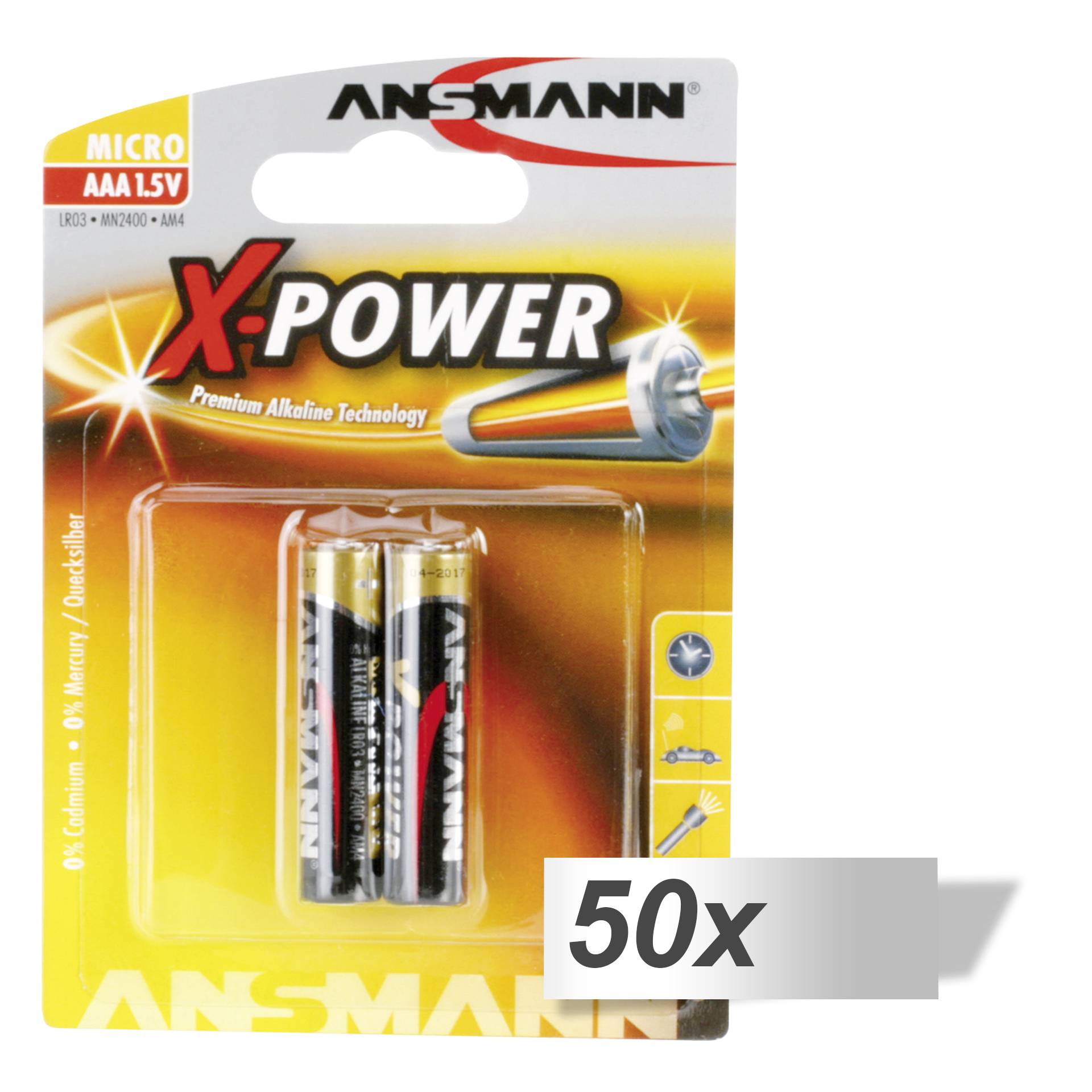 50x2 Ansmann Alcaline Micro AAA LR 03 X-Power