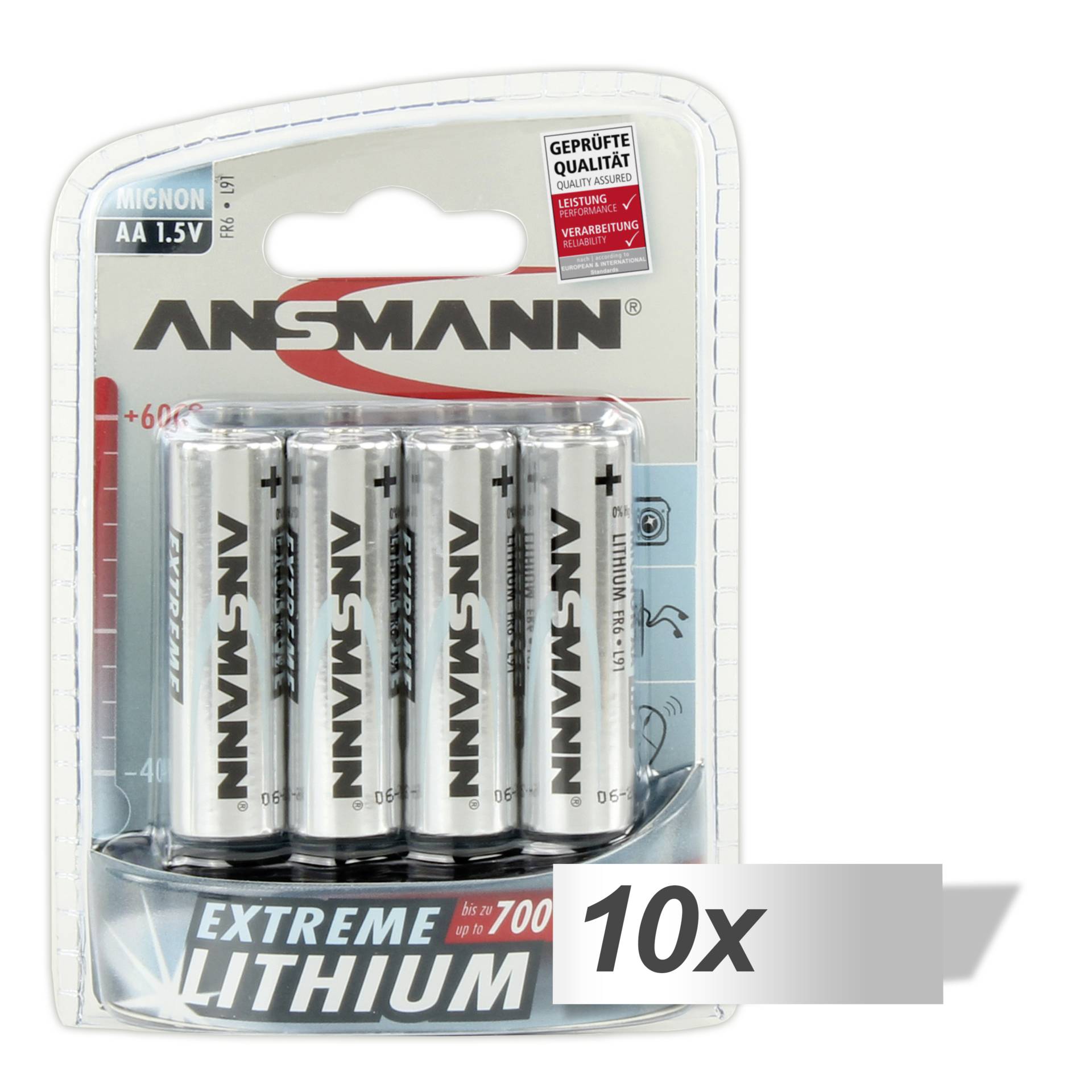10x4 Ansmann Extreme litio Mignon AA LR 6