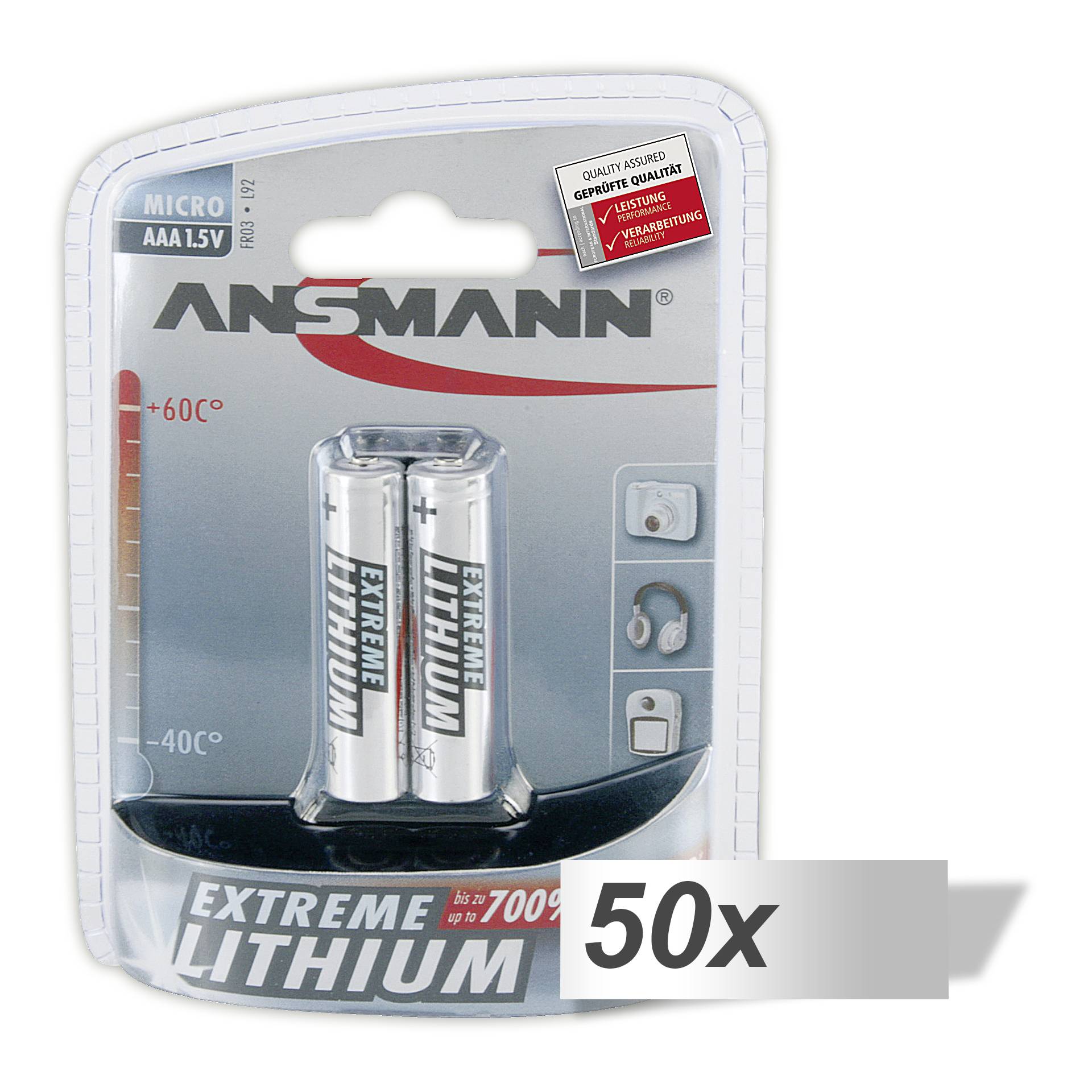 50x2 Ansmann litio Micro AAA LR 03 Extreme