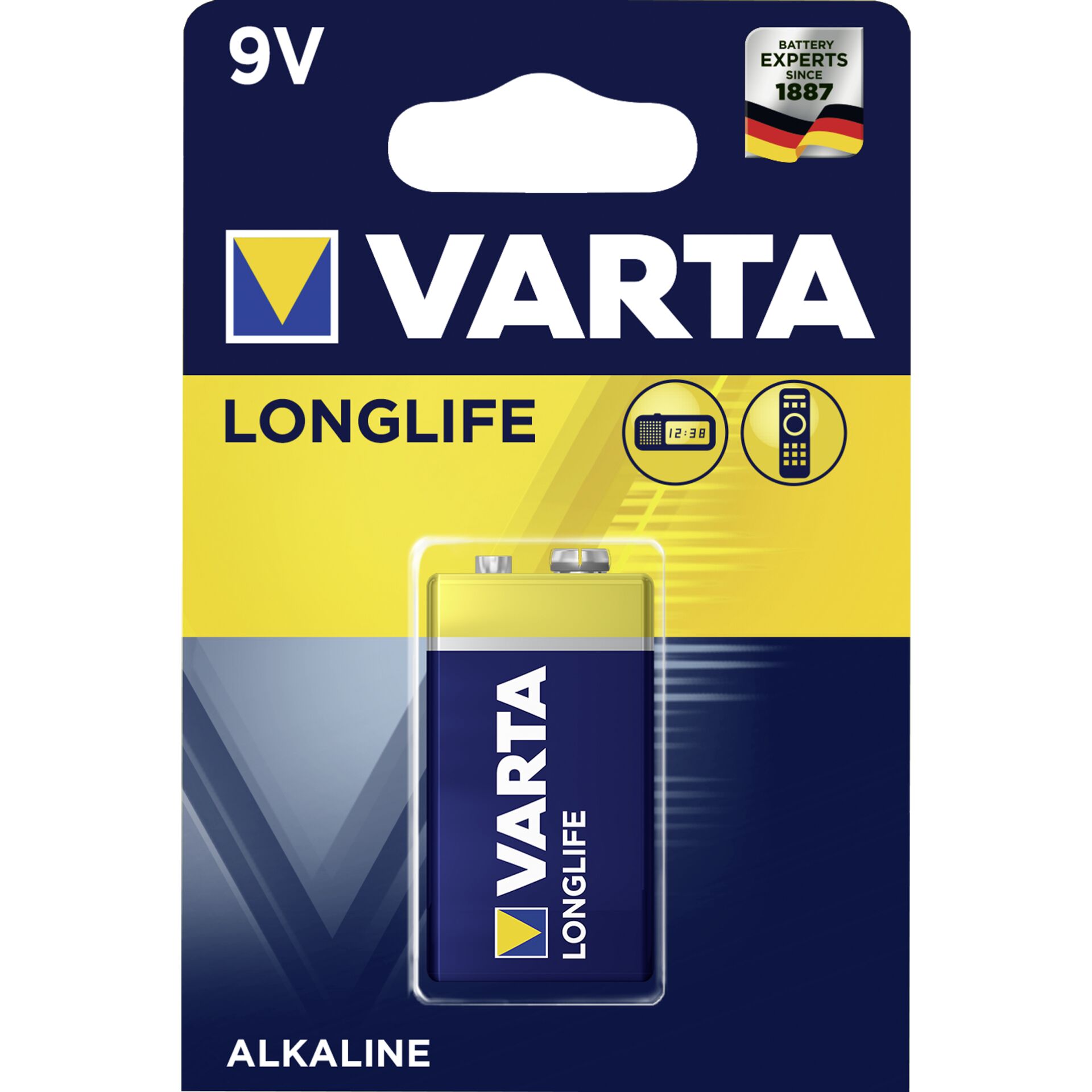 50x1 Varta Longlife Extra 9V- Block 6 LR 61   PU Master box