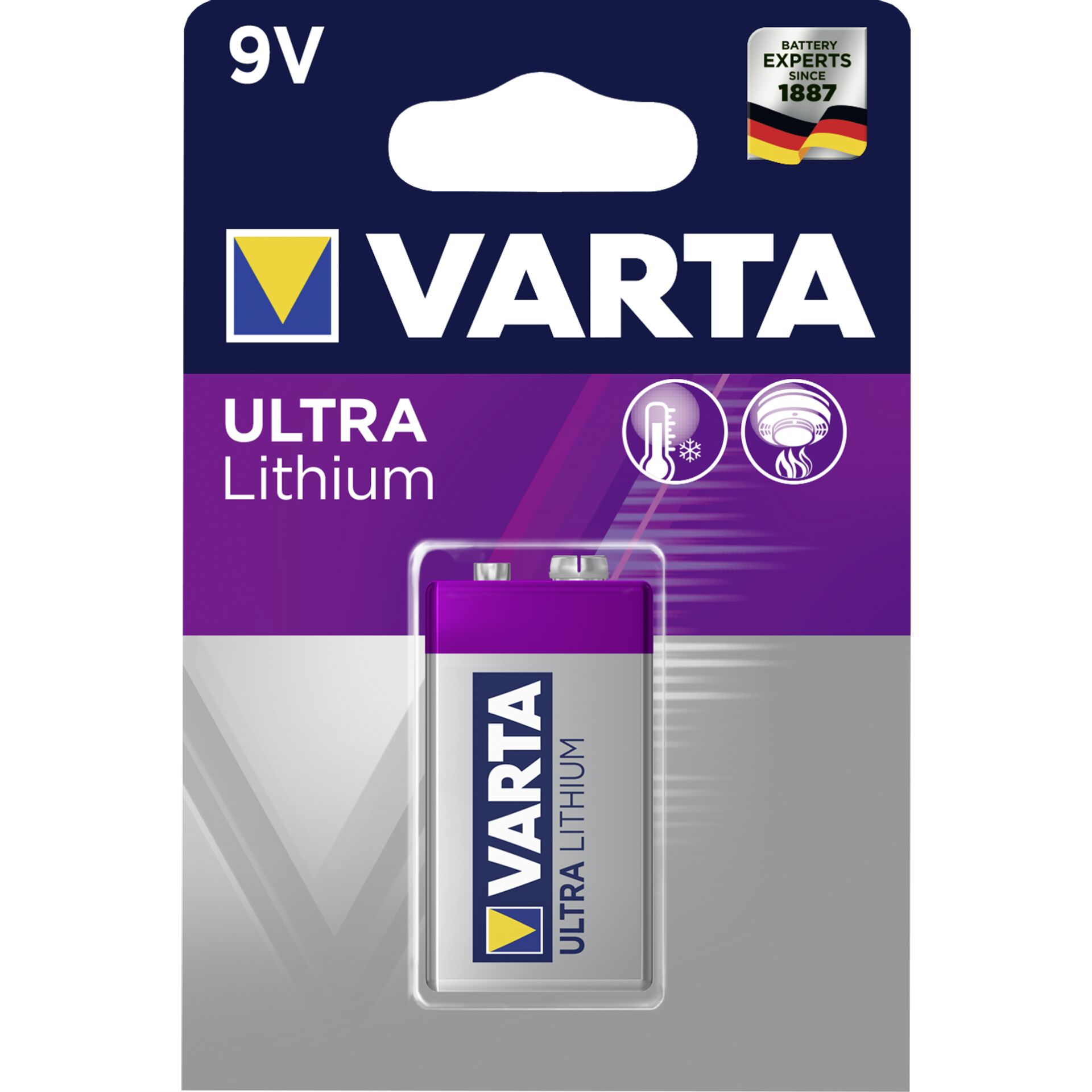 10x1 Varta Lithium 9V-Block 6 LR 61 VPE inner box