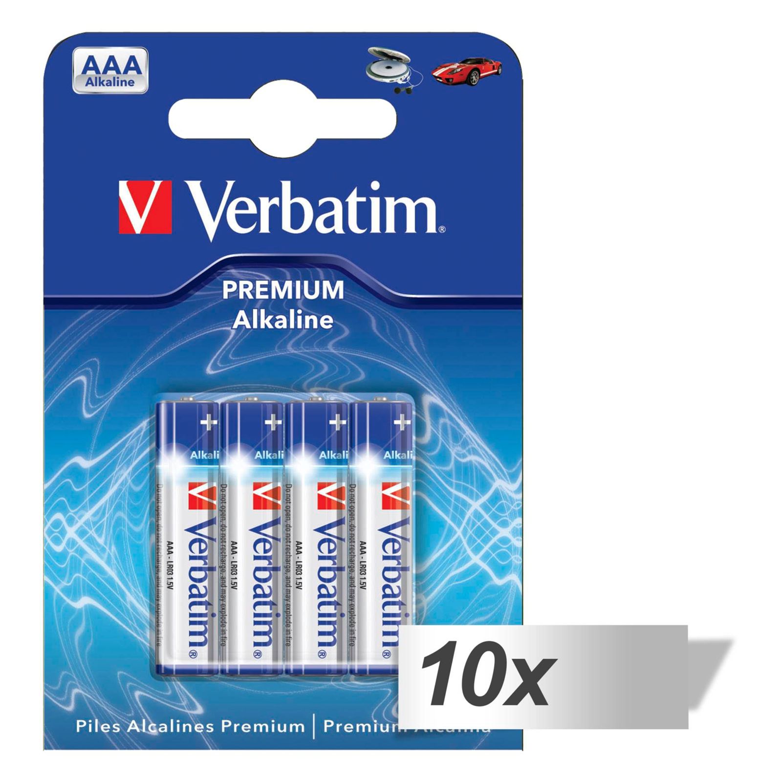 10x4 Verbatim batterie alcaline Micro AAA LR 03            4