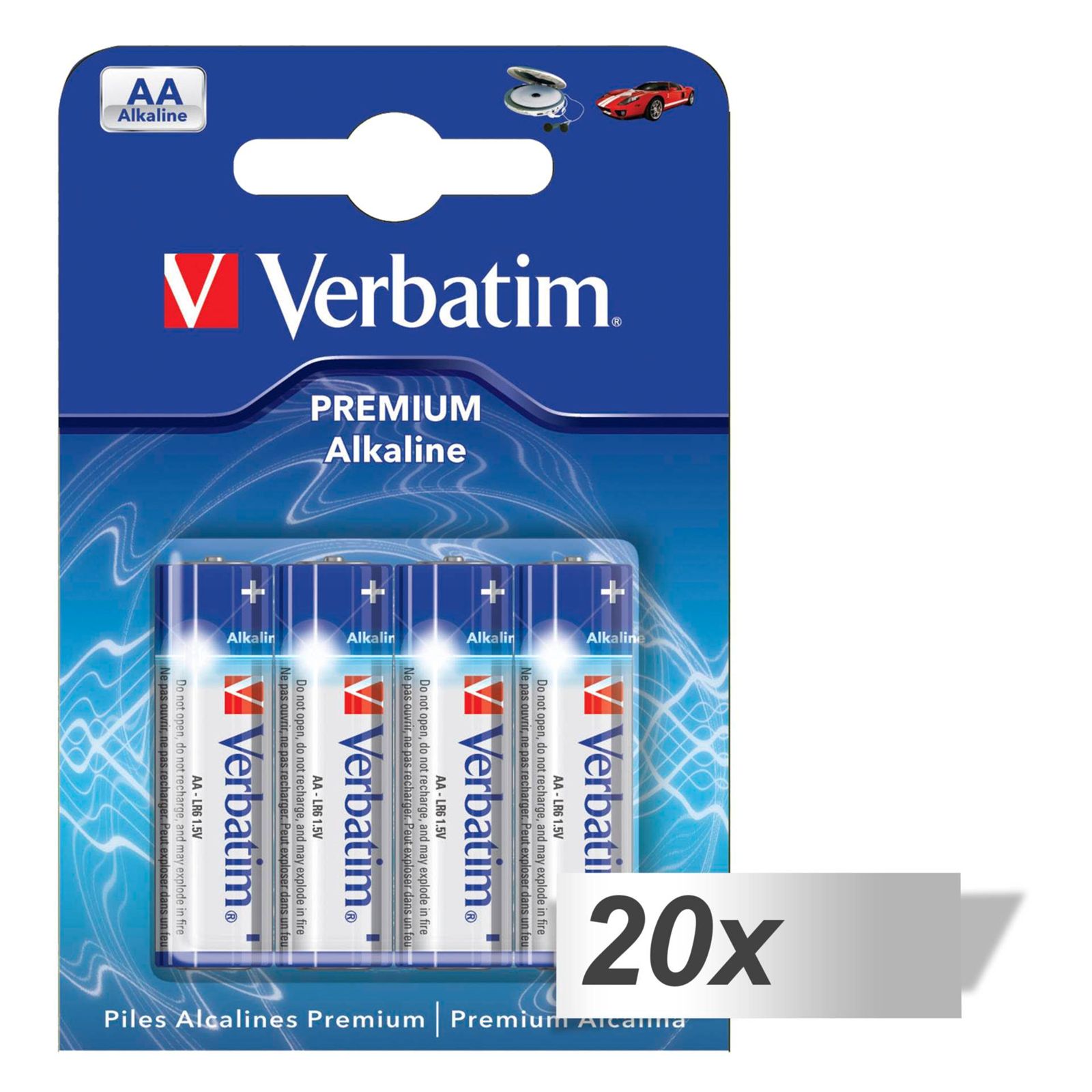 20x4 Verbatim batterie alcaline Mignon AA LR6              4