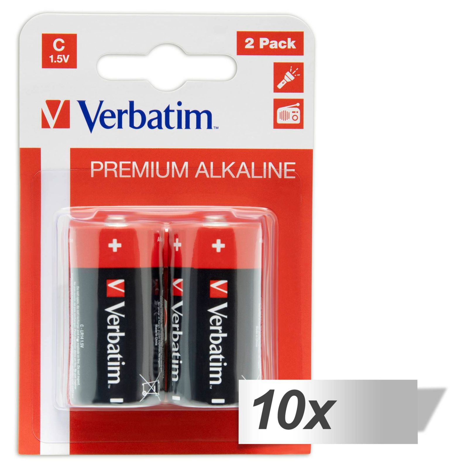 10x2 Verbatim batterie alcaline Baby C LR 14               4