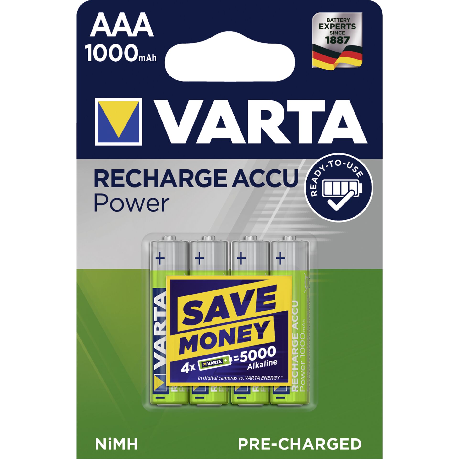50x4 Varta ricaricab. batt. NiMh 1000 mAh Micro VPE