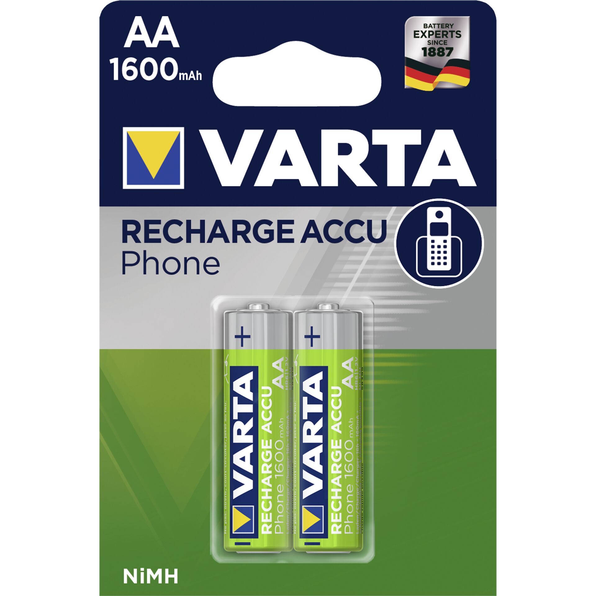 100x2 Varta Akku Professional AA Mignon NiMh 1600 mAh VPE Ma