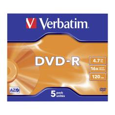 4x5 Verbatim DVD-R 4,7GB 16x Speed, Jewel custodia 2