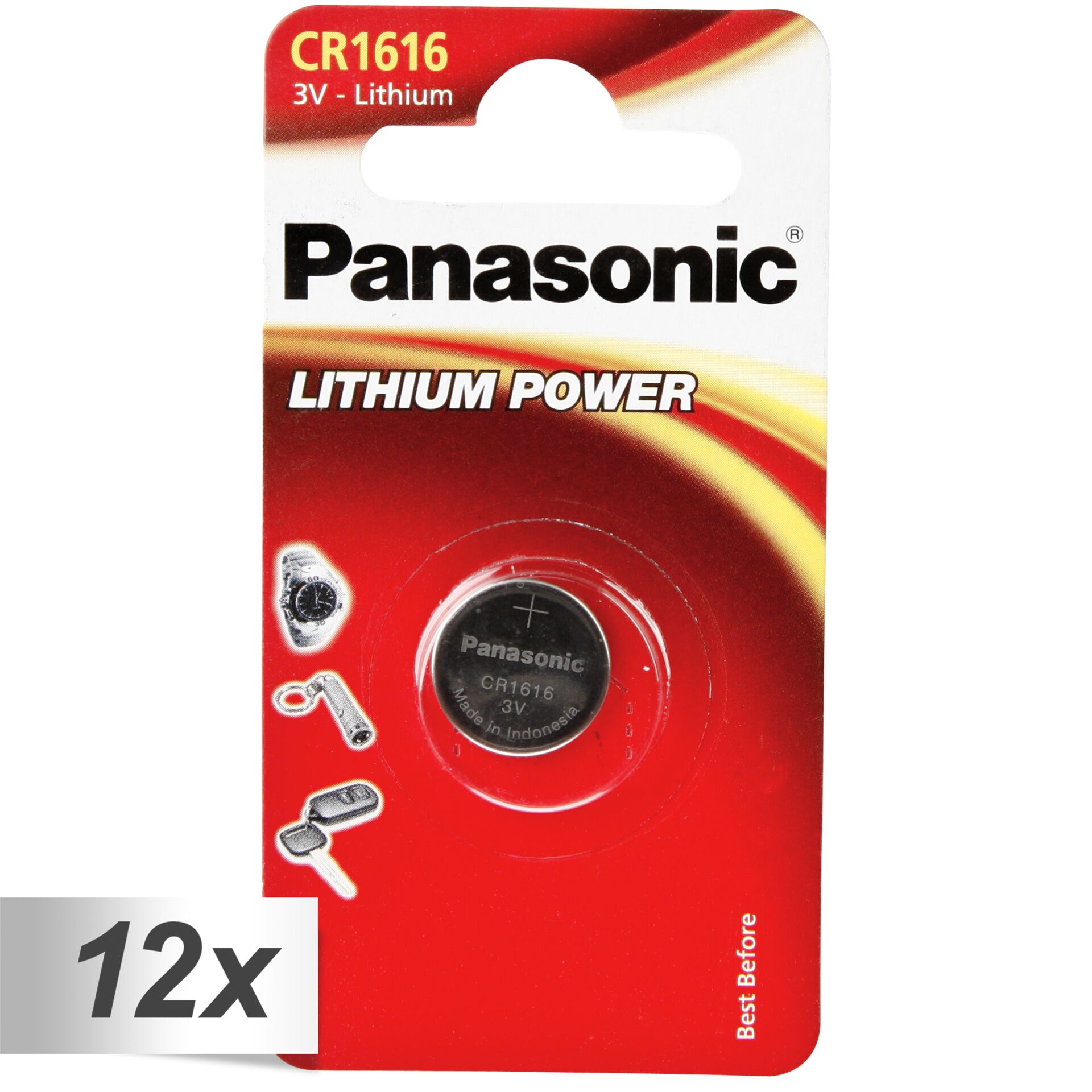 12x1 Panasonic CR 1616 Lithium Power