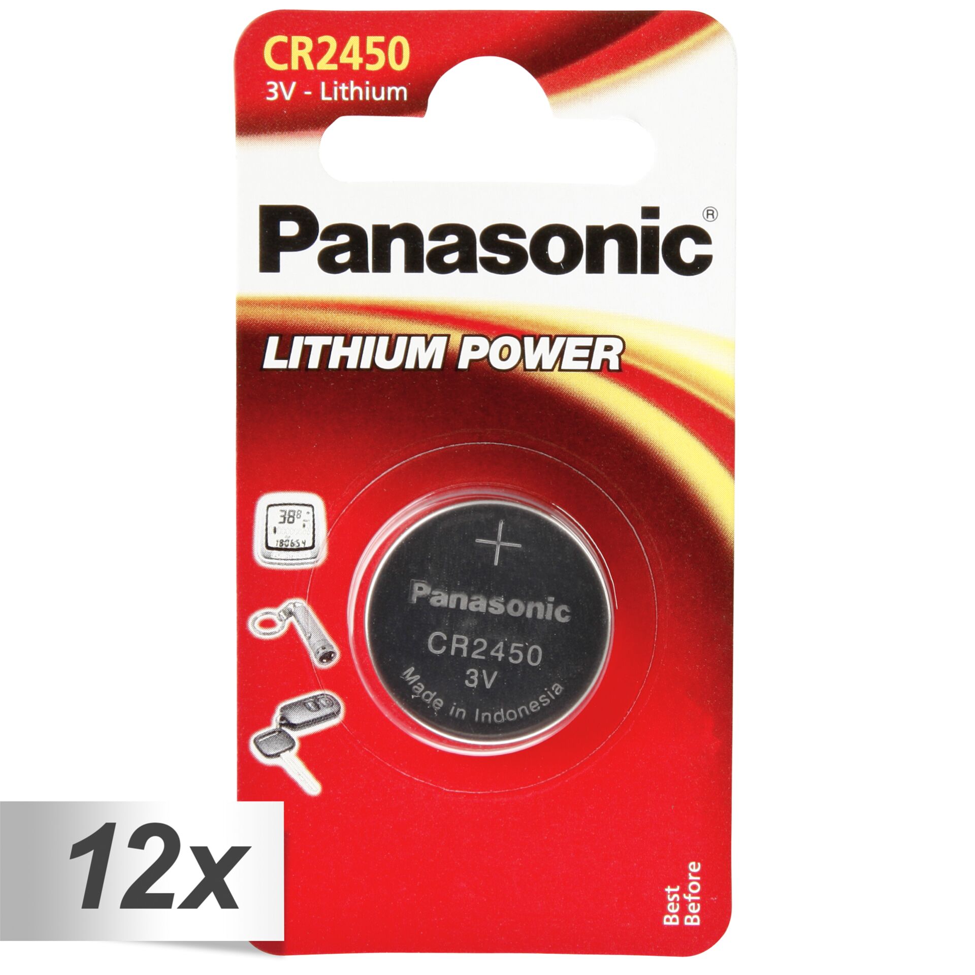 12x1 Panasonic CR 2450 Lithium Power