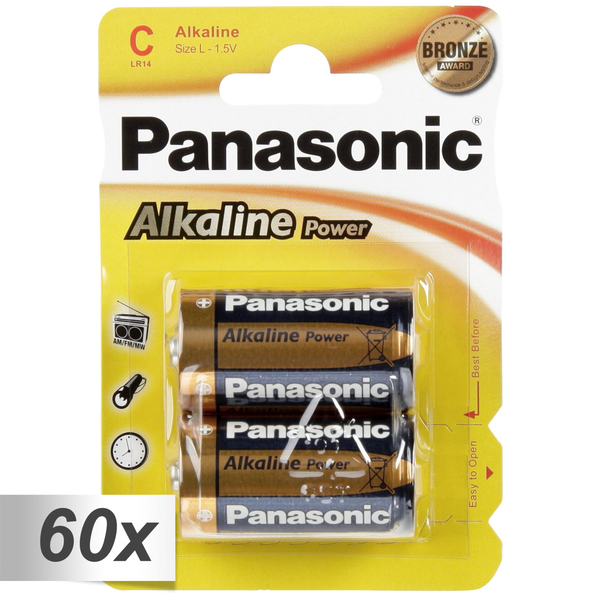 60x2 Panasonic Alkaline Power Baby C LR 14