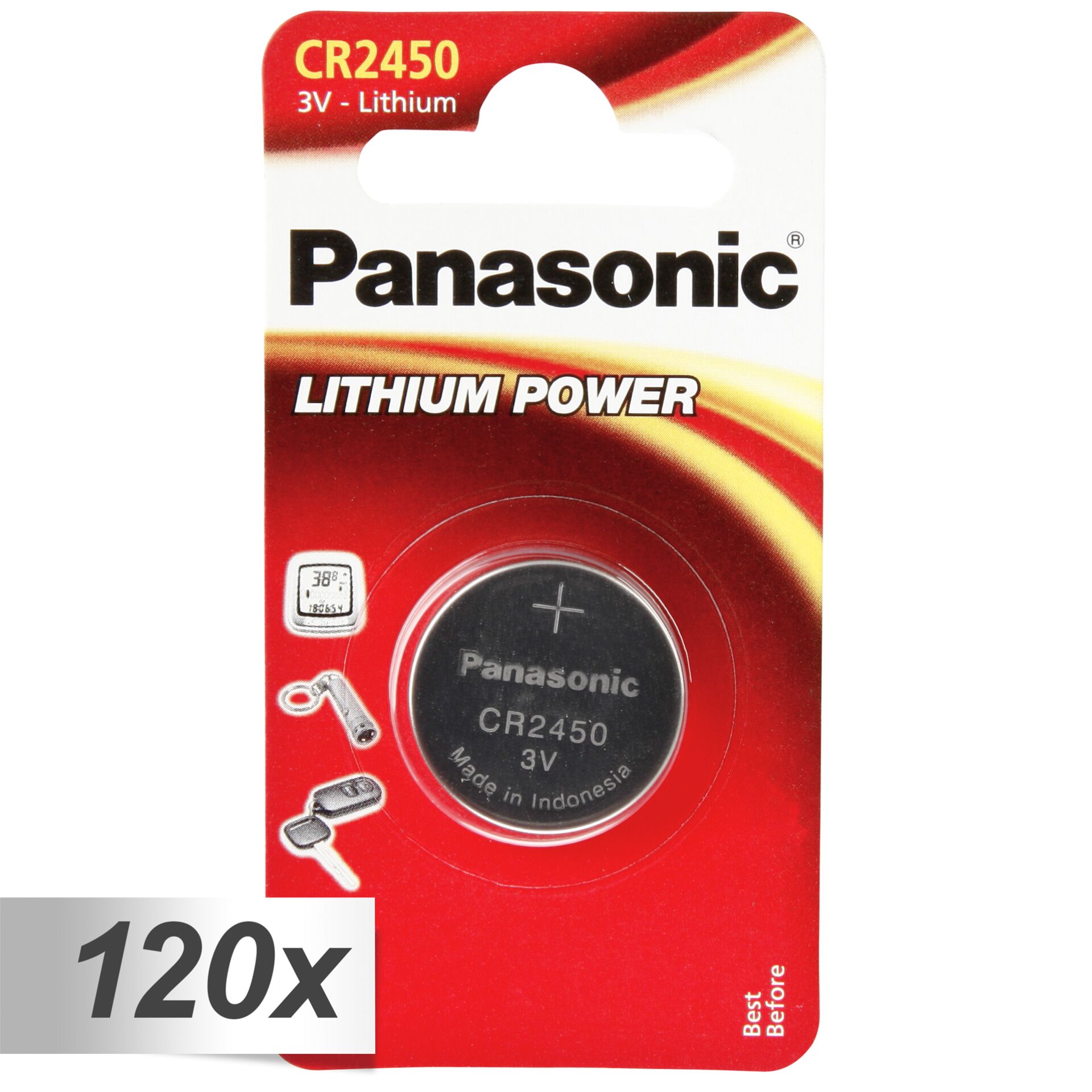 120x1 Panasonic CR 2450 Lithium Power