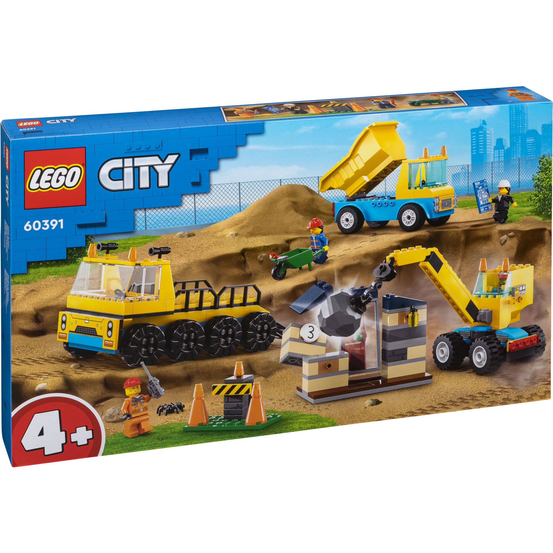 LEGO City 60391       Camion da cantiere e gru c.palla da de