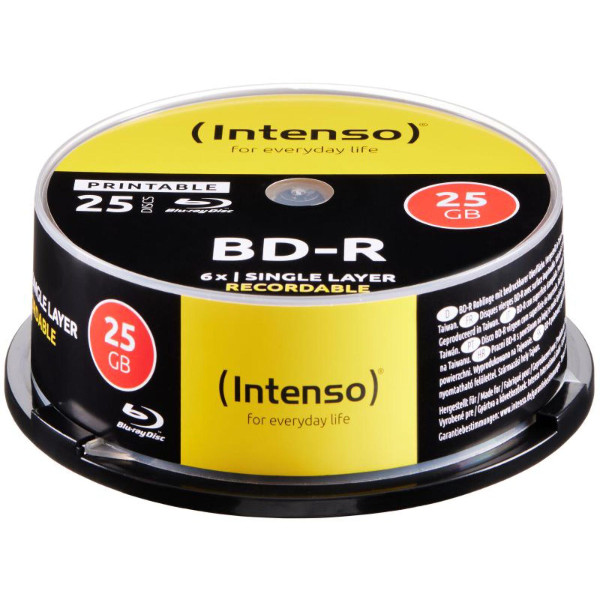 1x25 Intenso BD-R 25GB printable 6x Speed, Cakebox