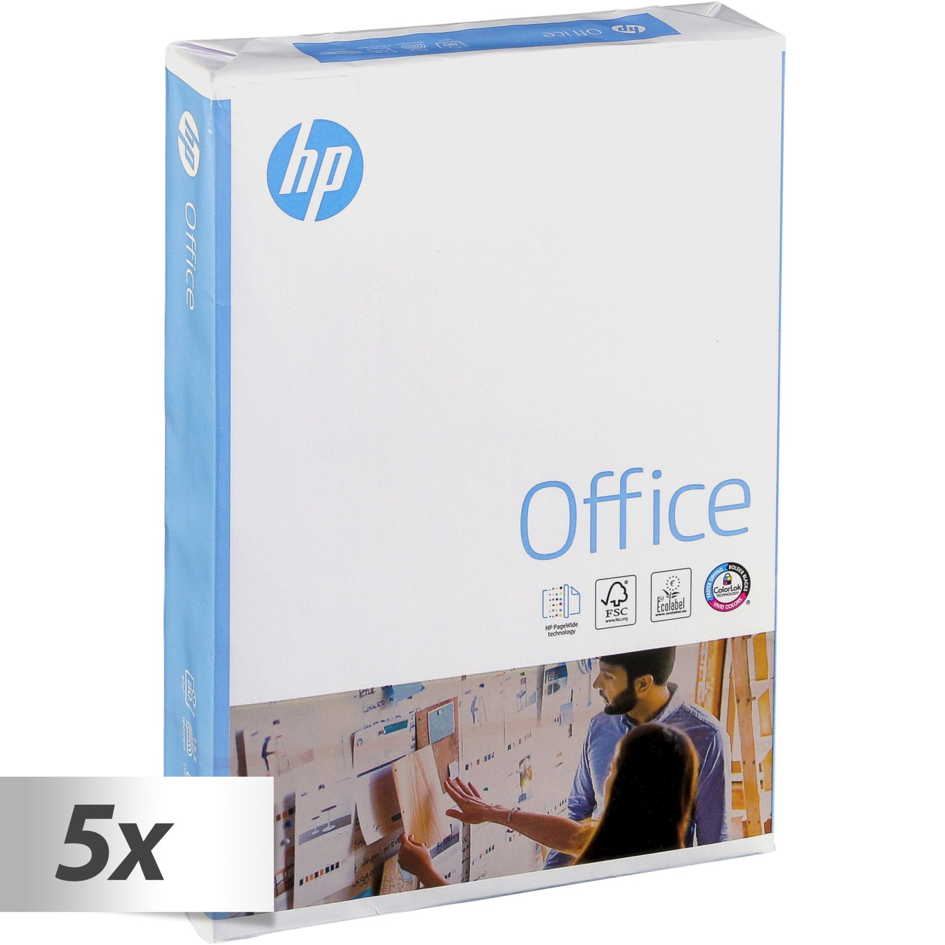 5x 500 p. HP Office bianco A 4, 80 g, CHP 110 (cartone)