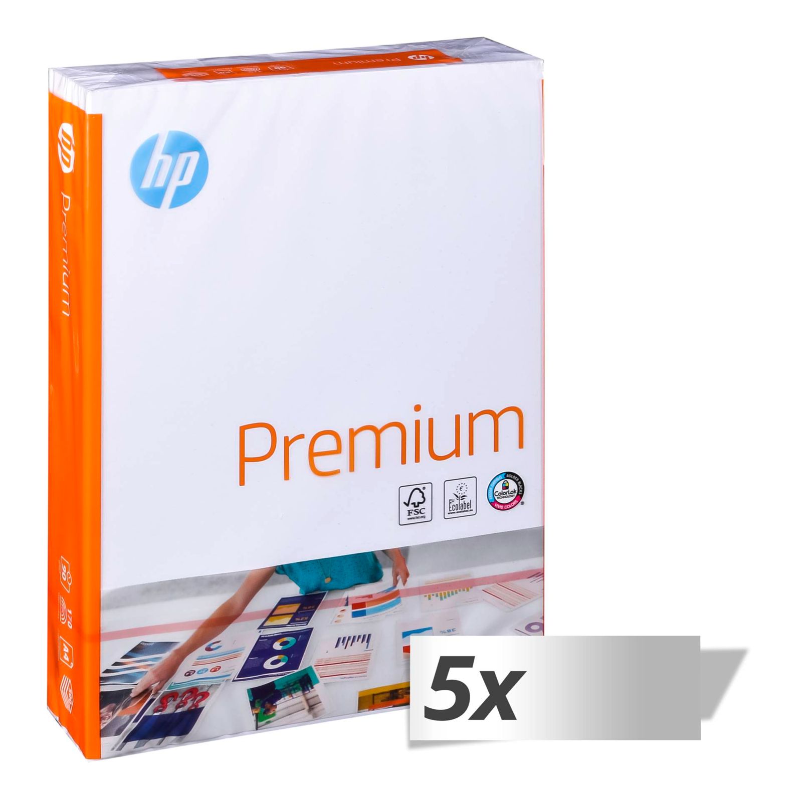 5x 500 f. HP Premium A 4, 90 g, CHP 852 (cartone)