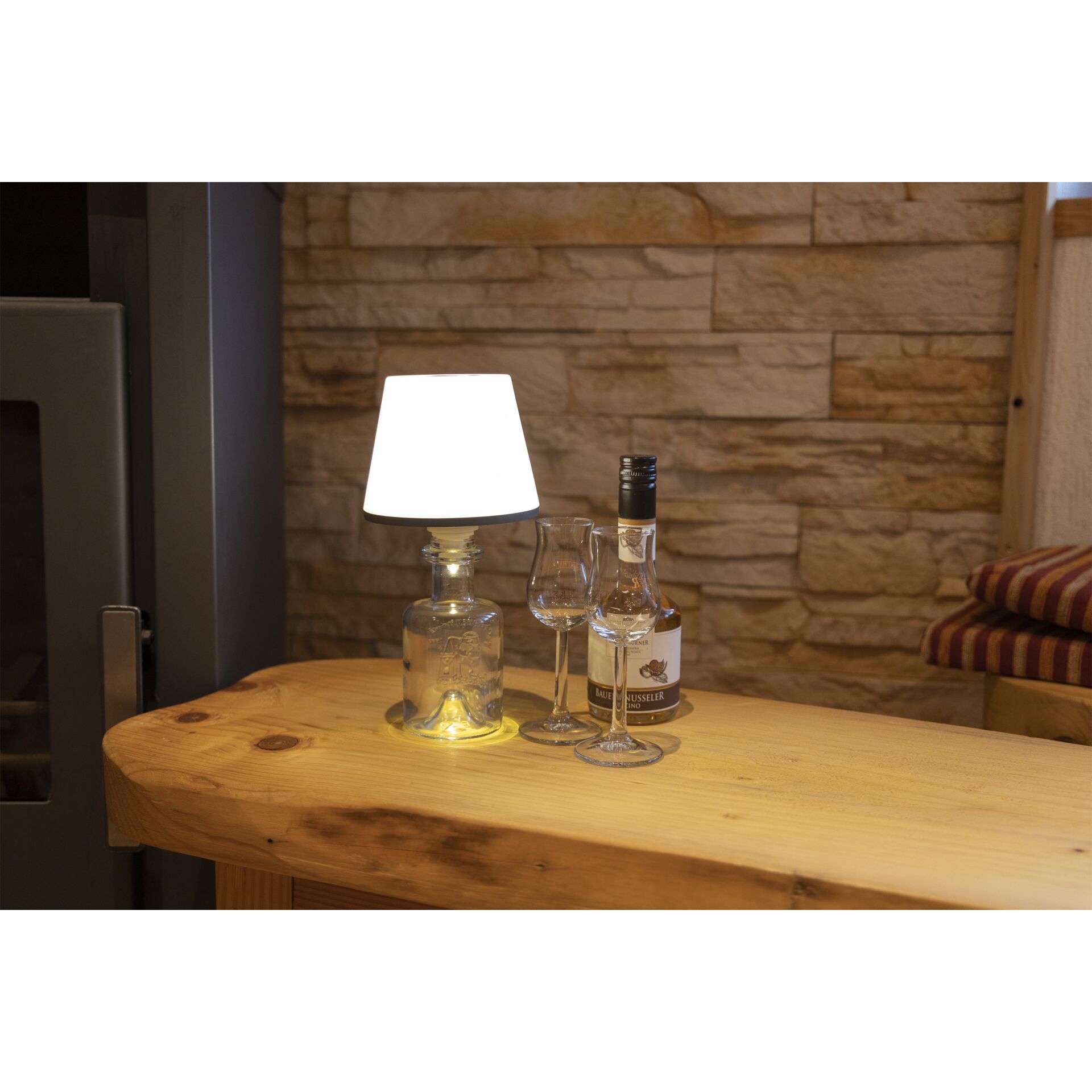 REV LED lampada bottiglia con batt. Lamprusco bianco caldo&R