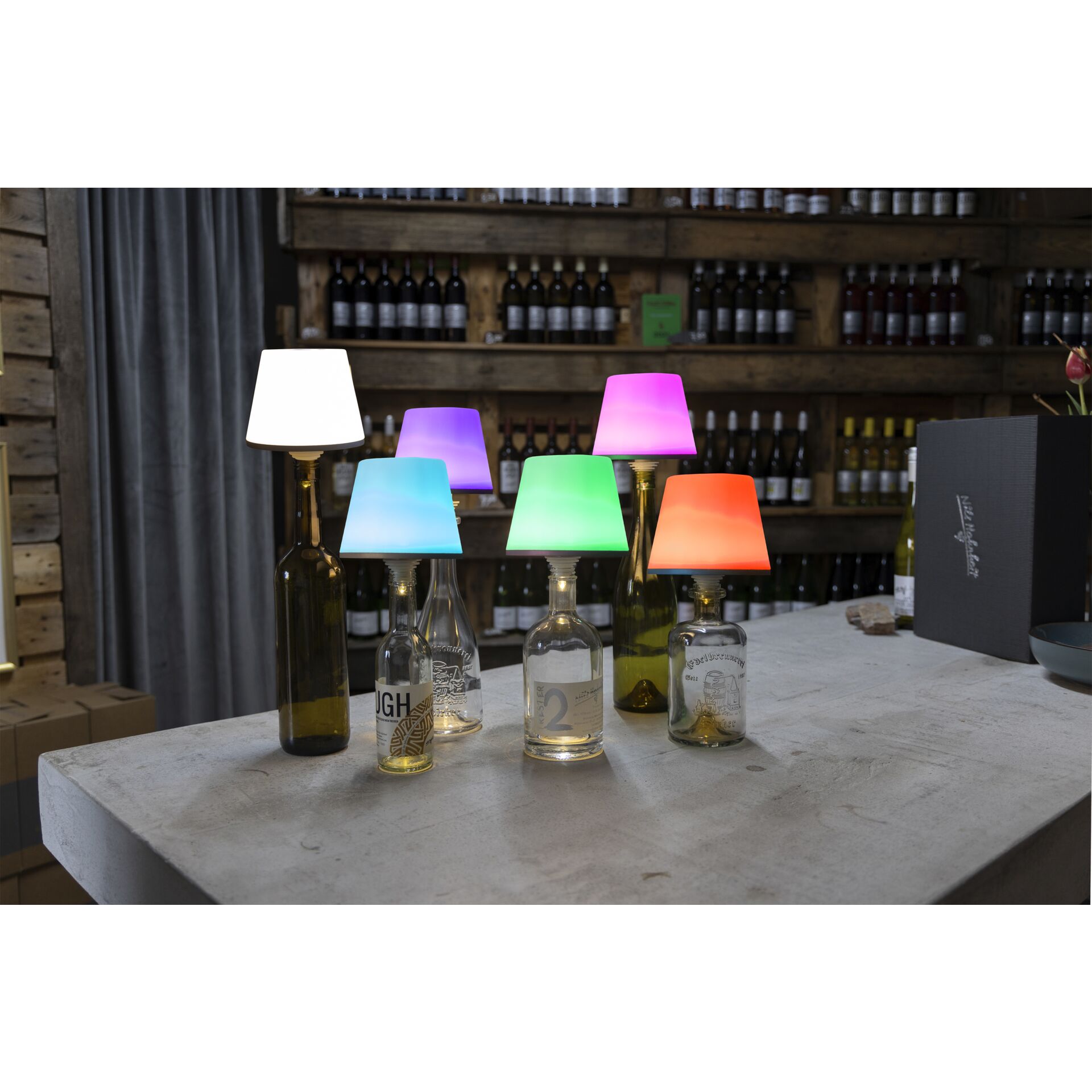 REV LED lampada bottiglia con batt. Lamprusco bianco caldo&R