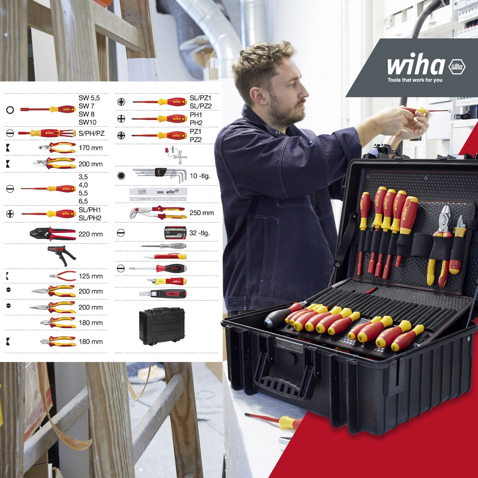 Wiha 9300-702 Tool kit Competence XL