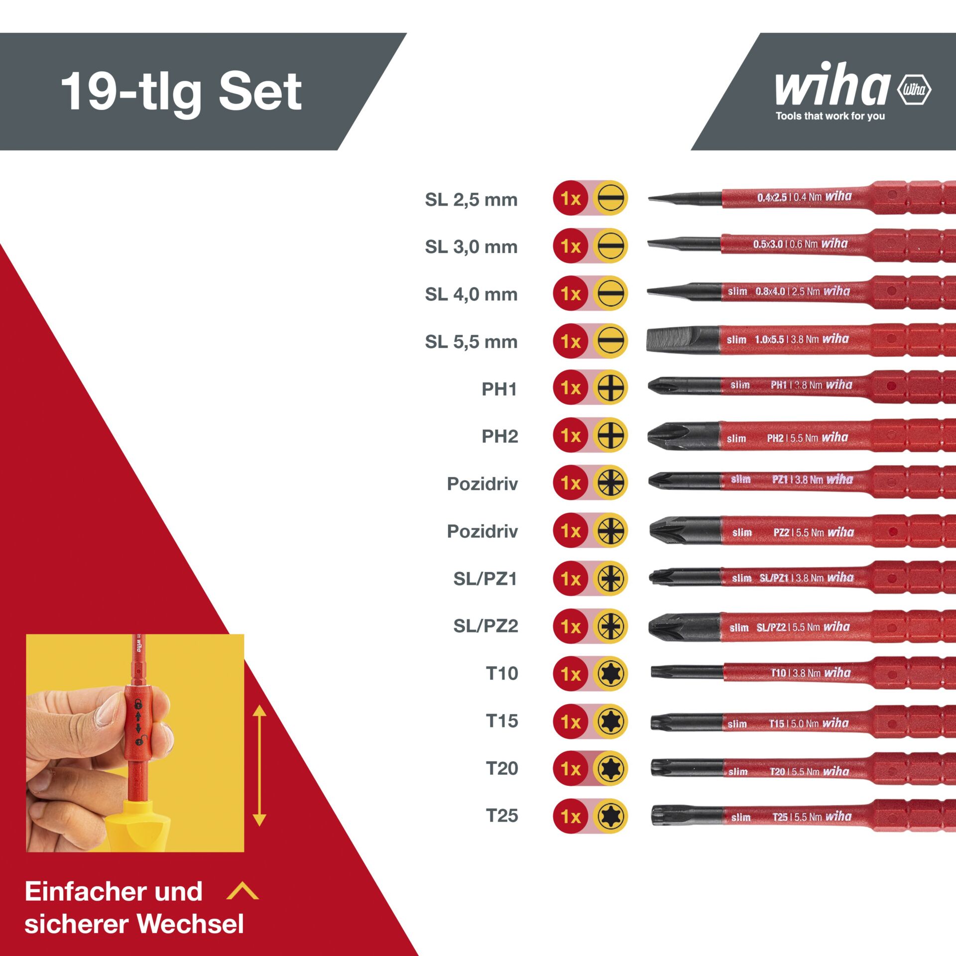 Wiha 2831T16 slimVario Starter kit