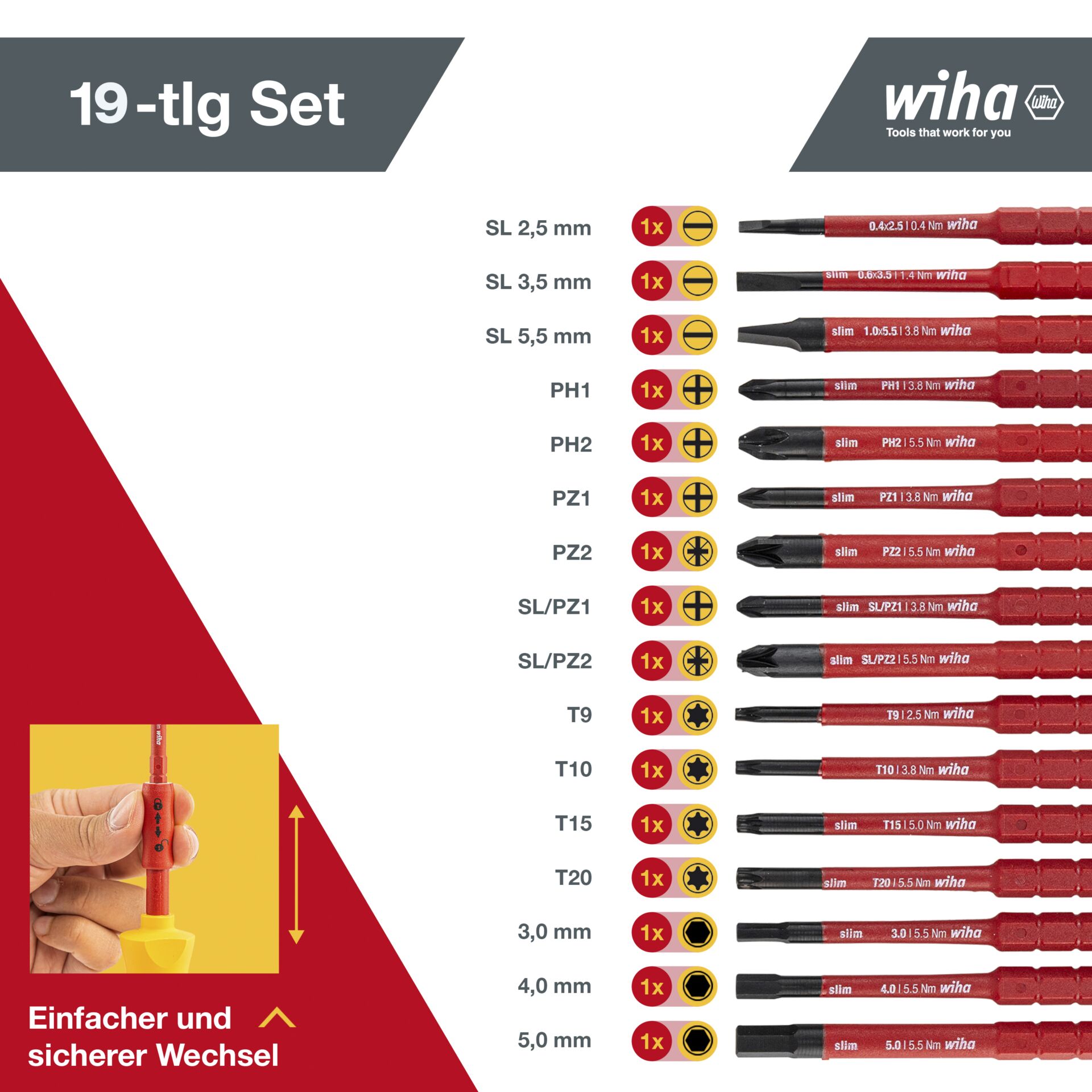 Wiha 2831T18 slimVario Starter kit