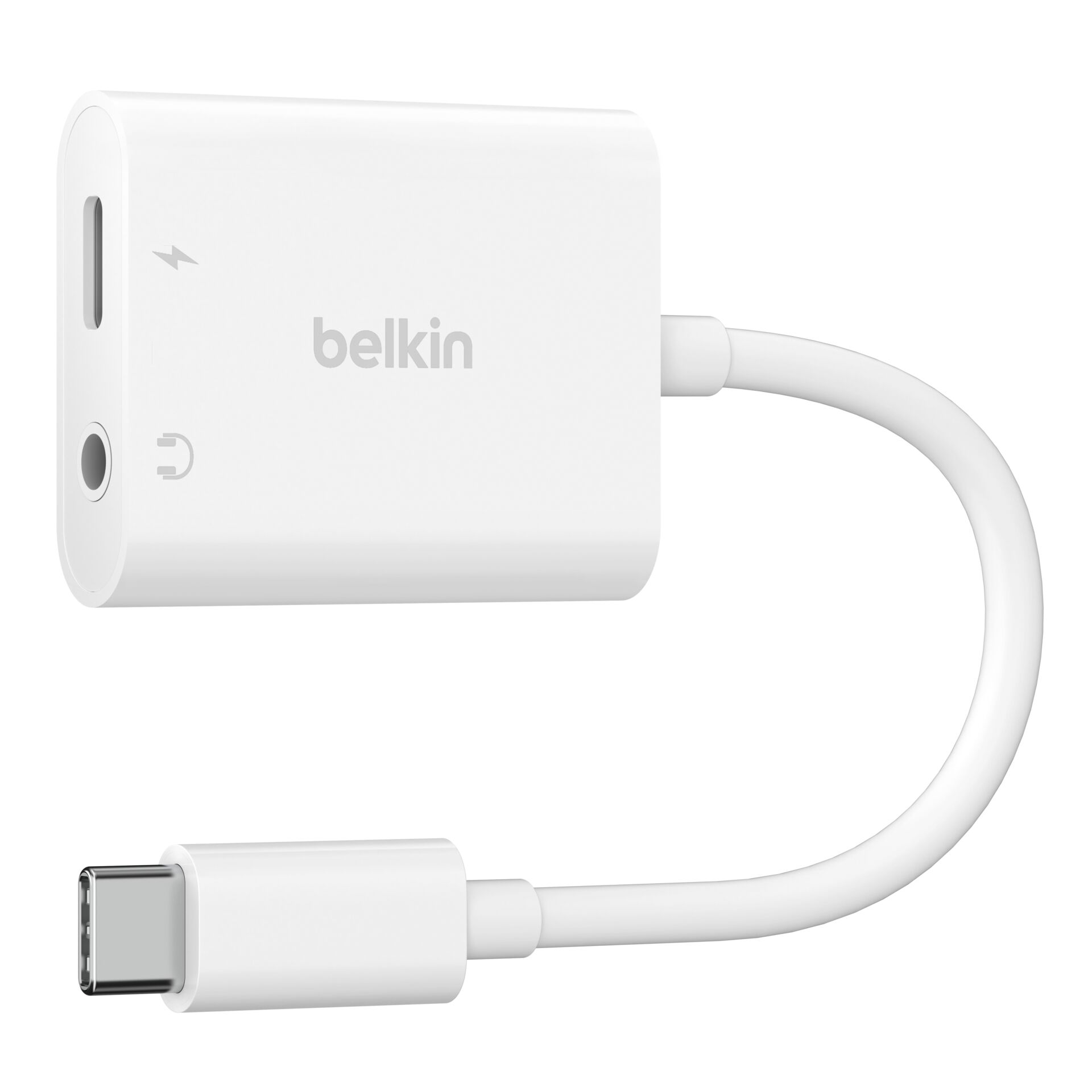 Belkin RockStar 3,5mm adatt.ric. audio e USB-C bianco NPA004