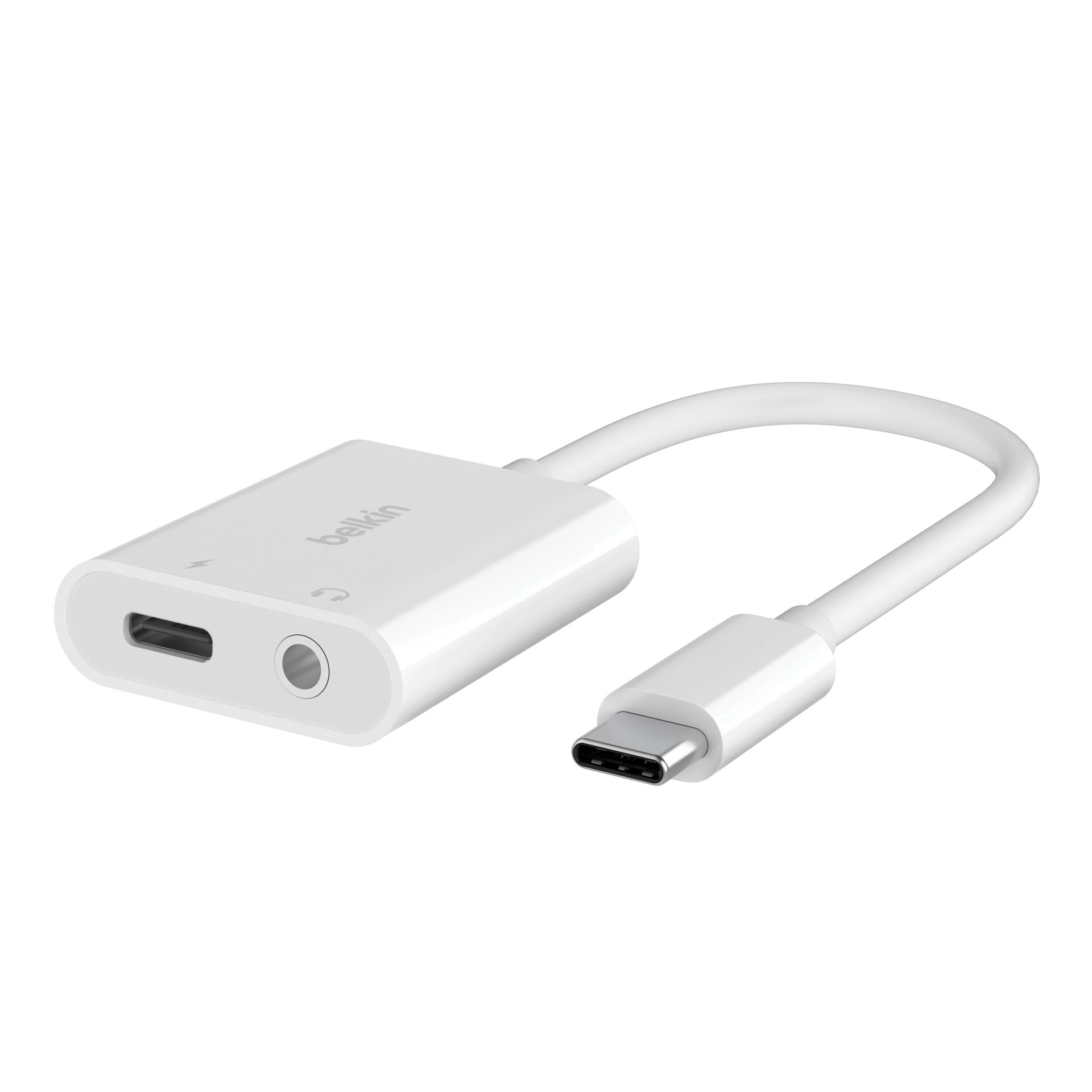 Belkin RockStar 3,5mm adatt.ric. audio e USB-C bianco NPA004
