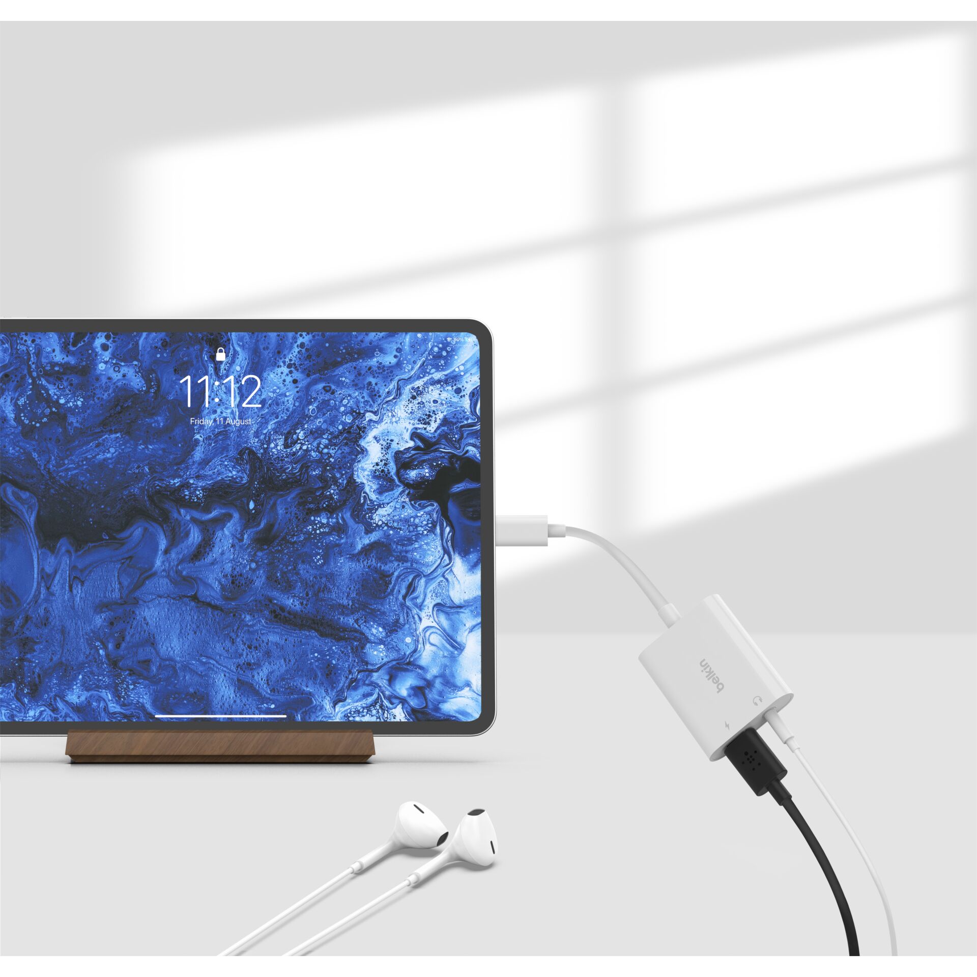 Belkin RockStar 3,5mm adatt.ric. audio e USB-C bianco NPA004