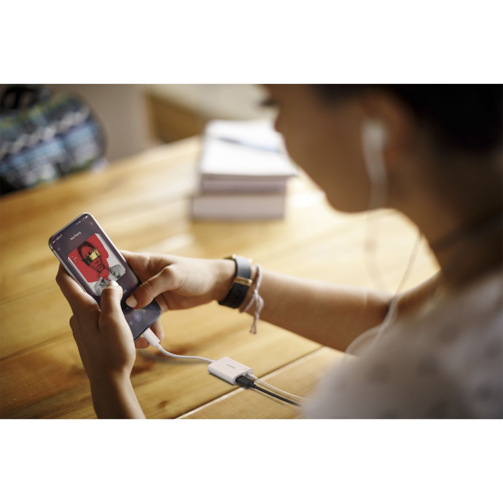 Belkin RockStar 3,5mm adatt.ric. audio e USB-C bianco NPA004