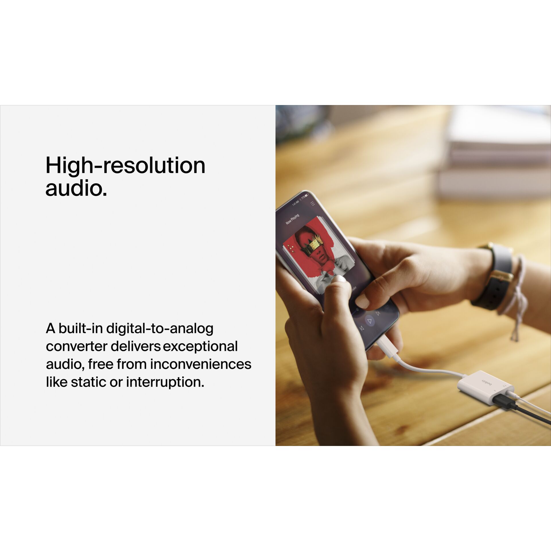Belkin RockStar 3,5mm adatt.ric. audio e USB-C bianco NPA004