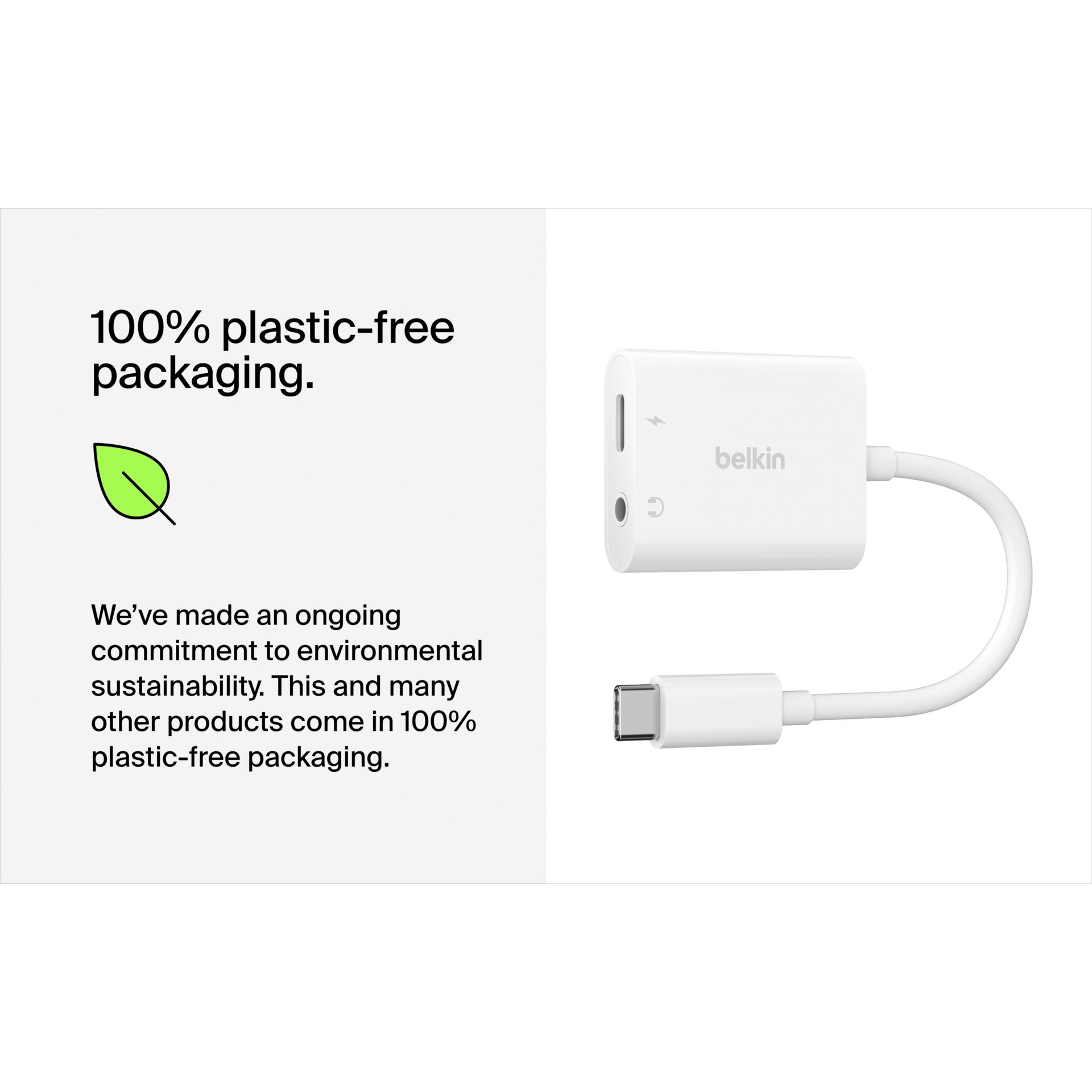 Belkin RockStar 3,5mm adatt.ric. audio e USB-C bianco NPA004