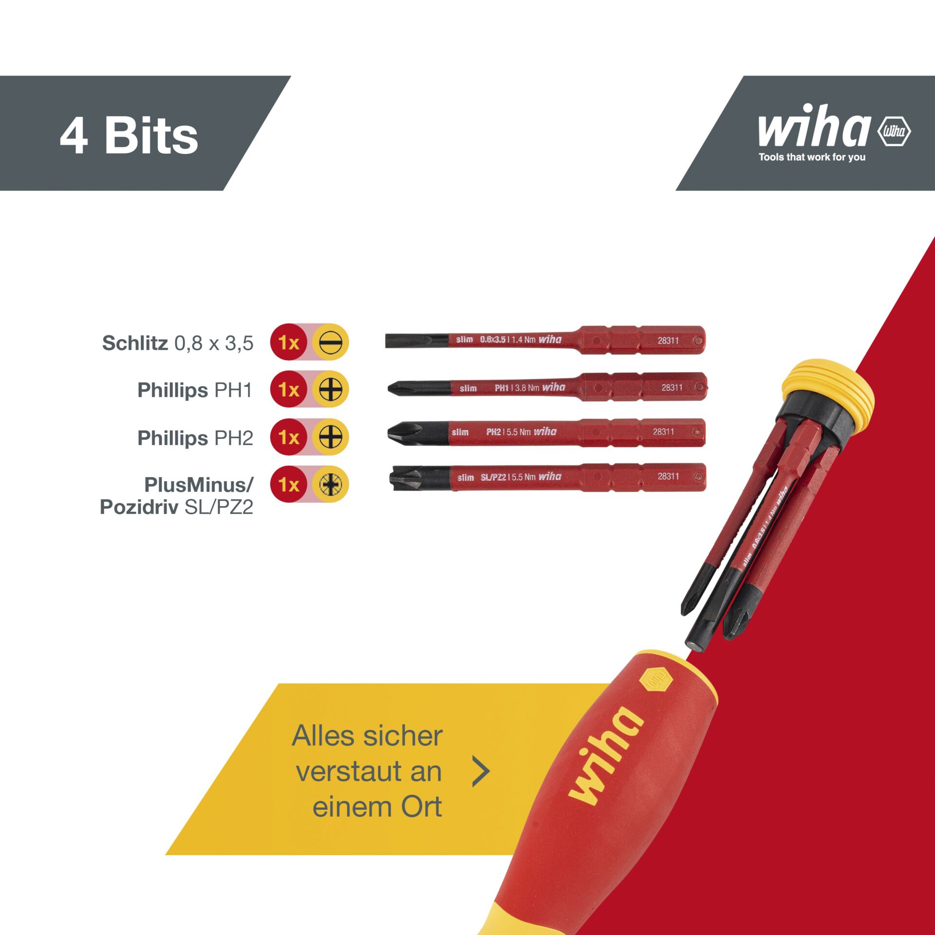 Wiha giravite con portainserti a magazzino PocketMax electri