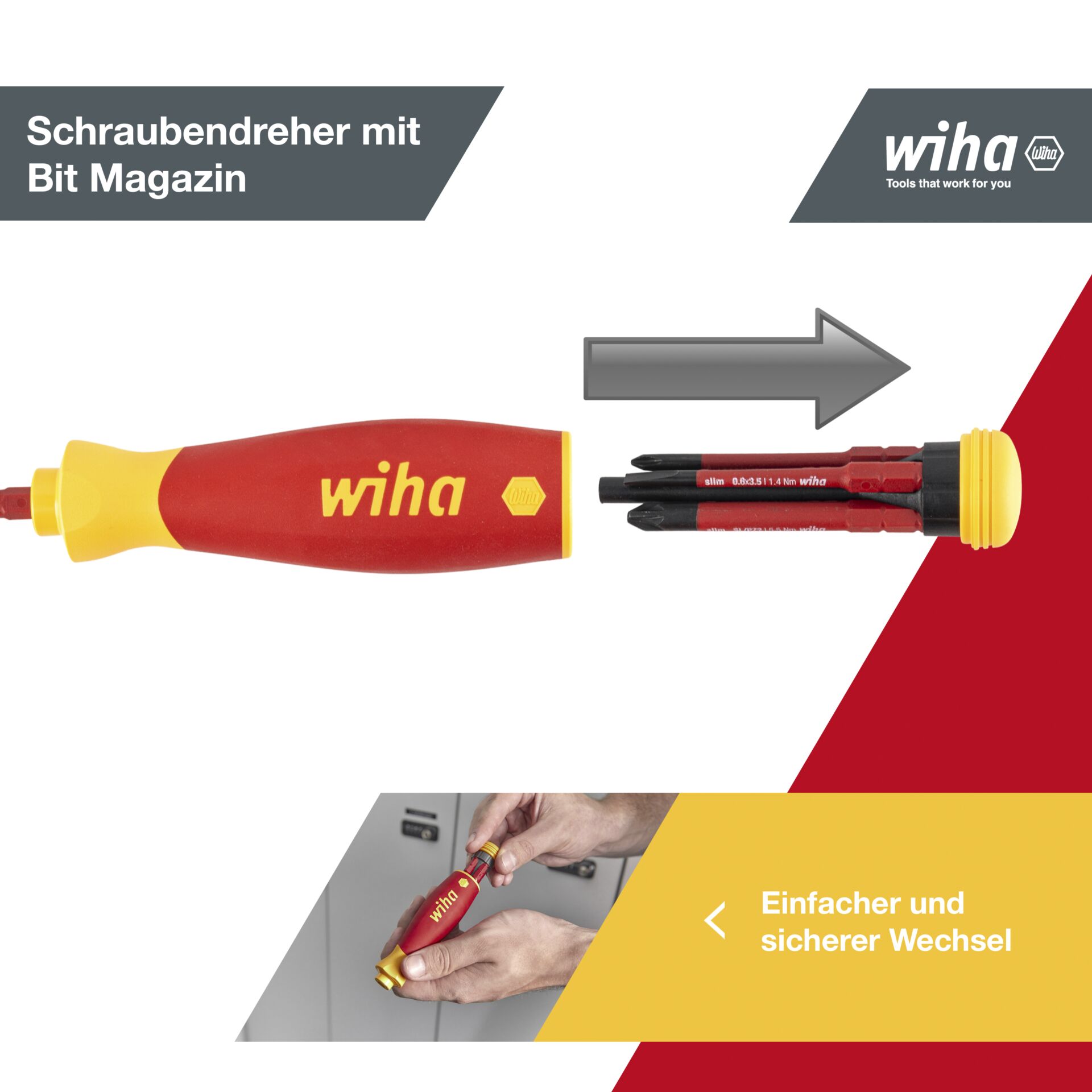 Wiha giravite con portainserti a magazzino PocketMax electri