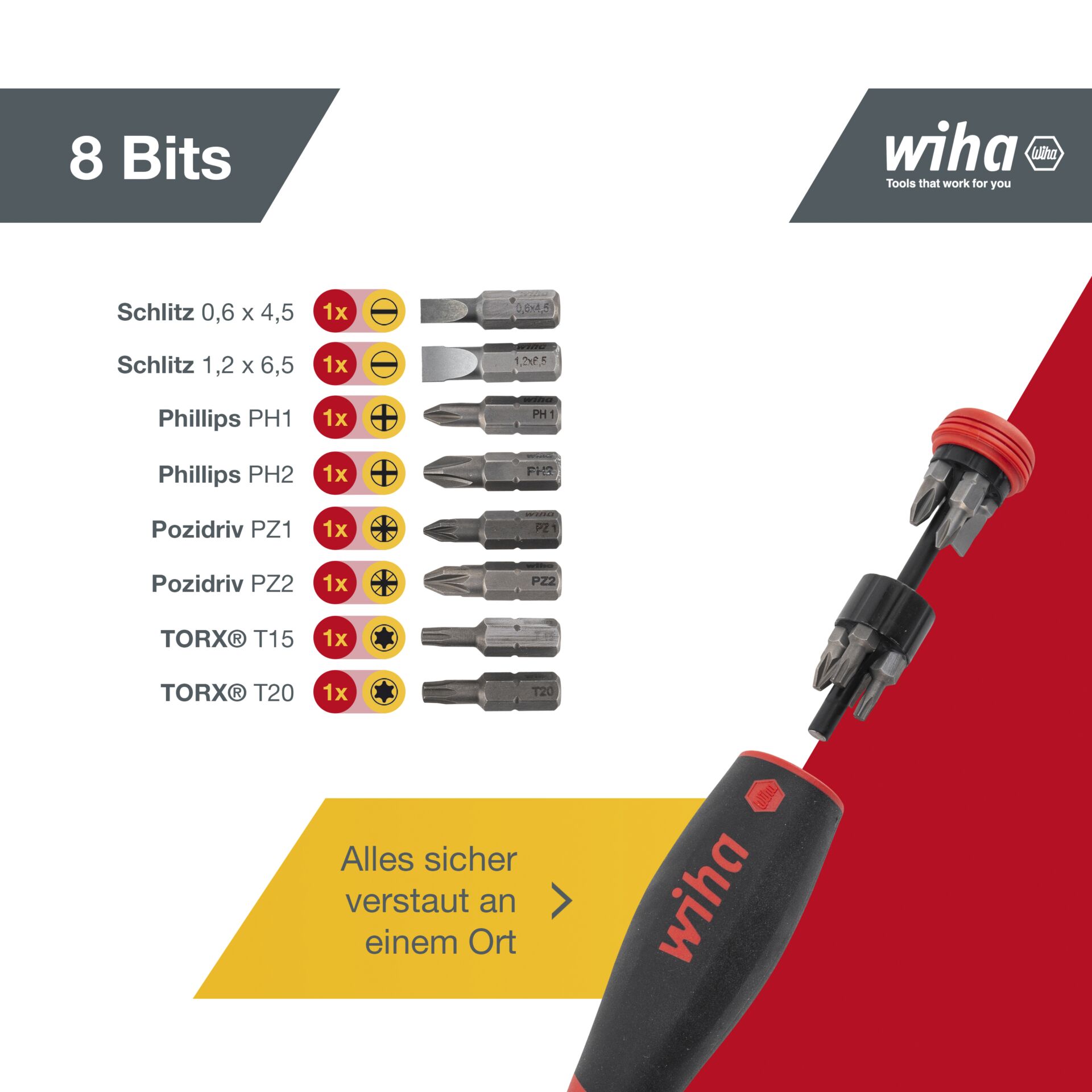Wiha giravite con portainserti a magazzino PocketMax magneti