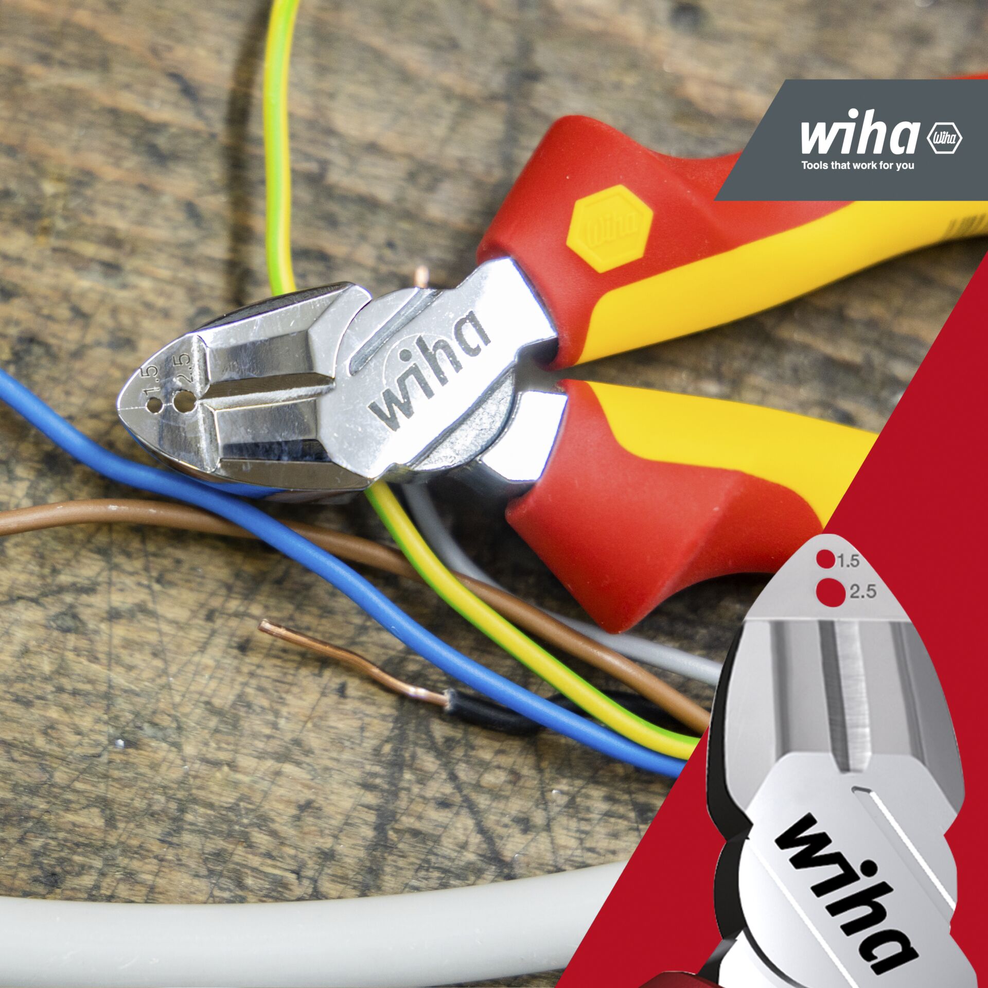Wiha tronchese con spelacavi Professional electric
