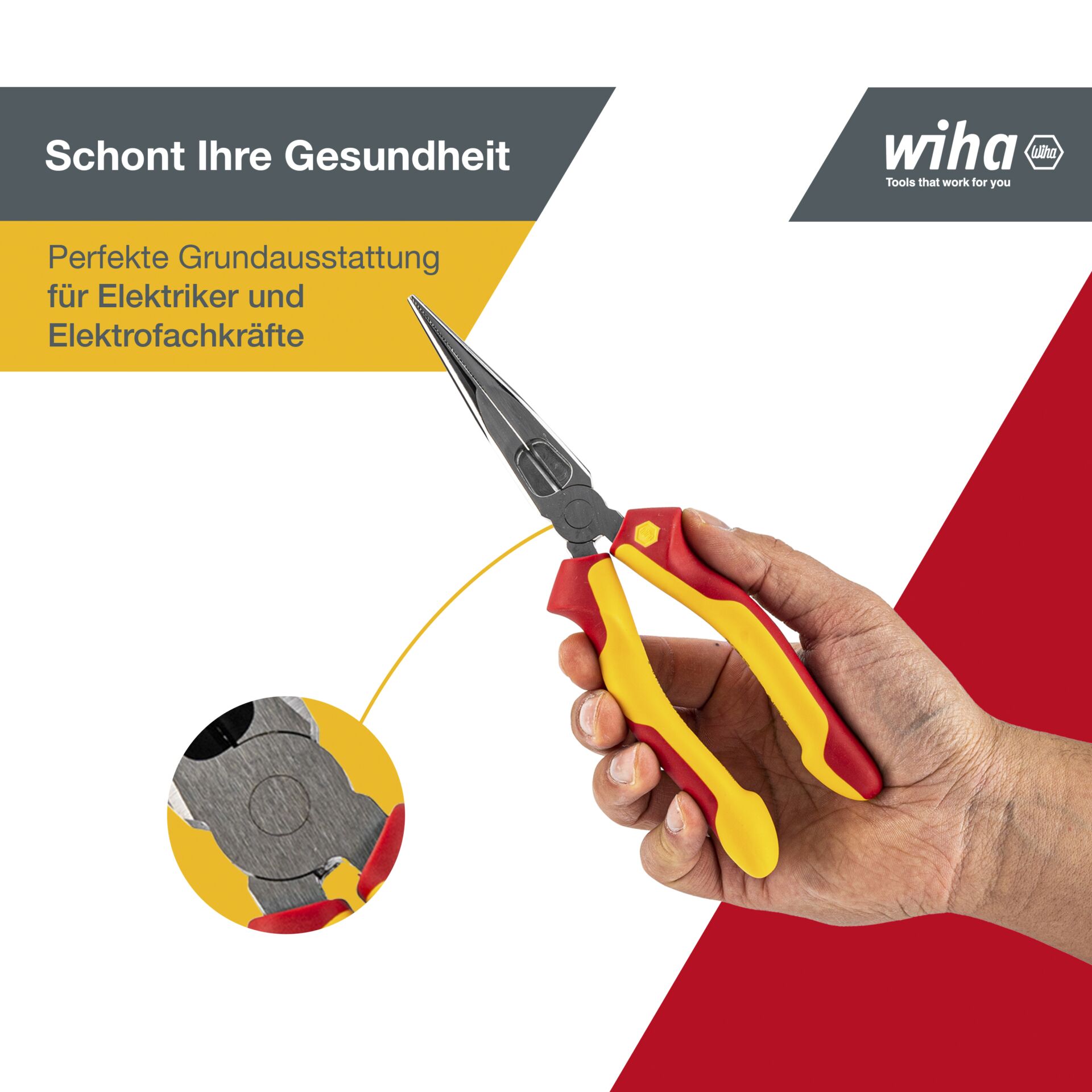 Wiha pinza a becchi mezzotondi Professional electric