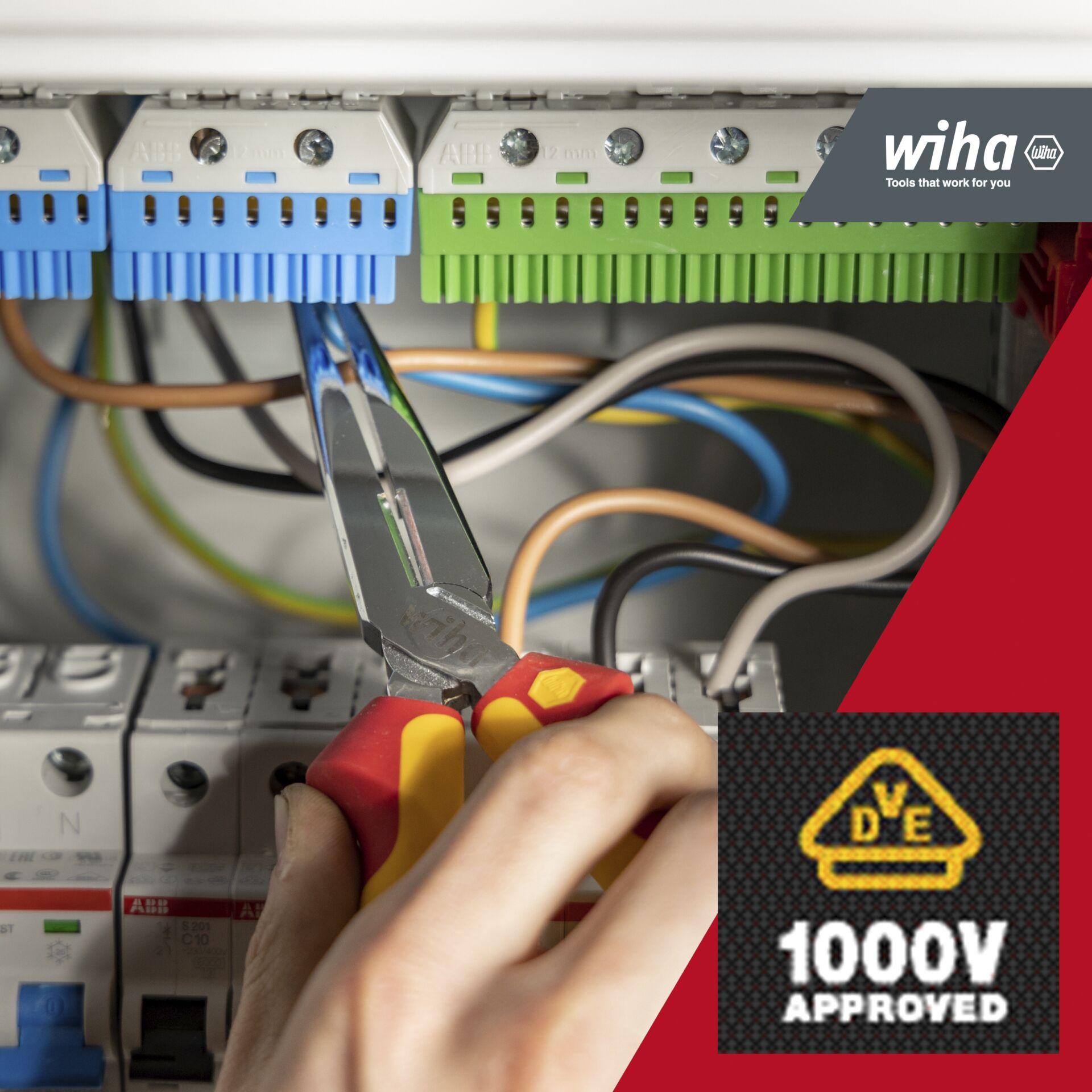 Wiha pinza a becchi mezzotondi Professional electric