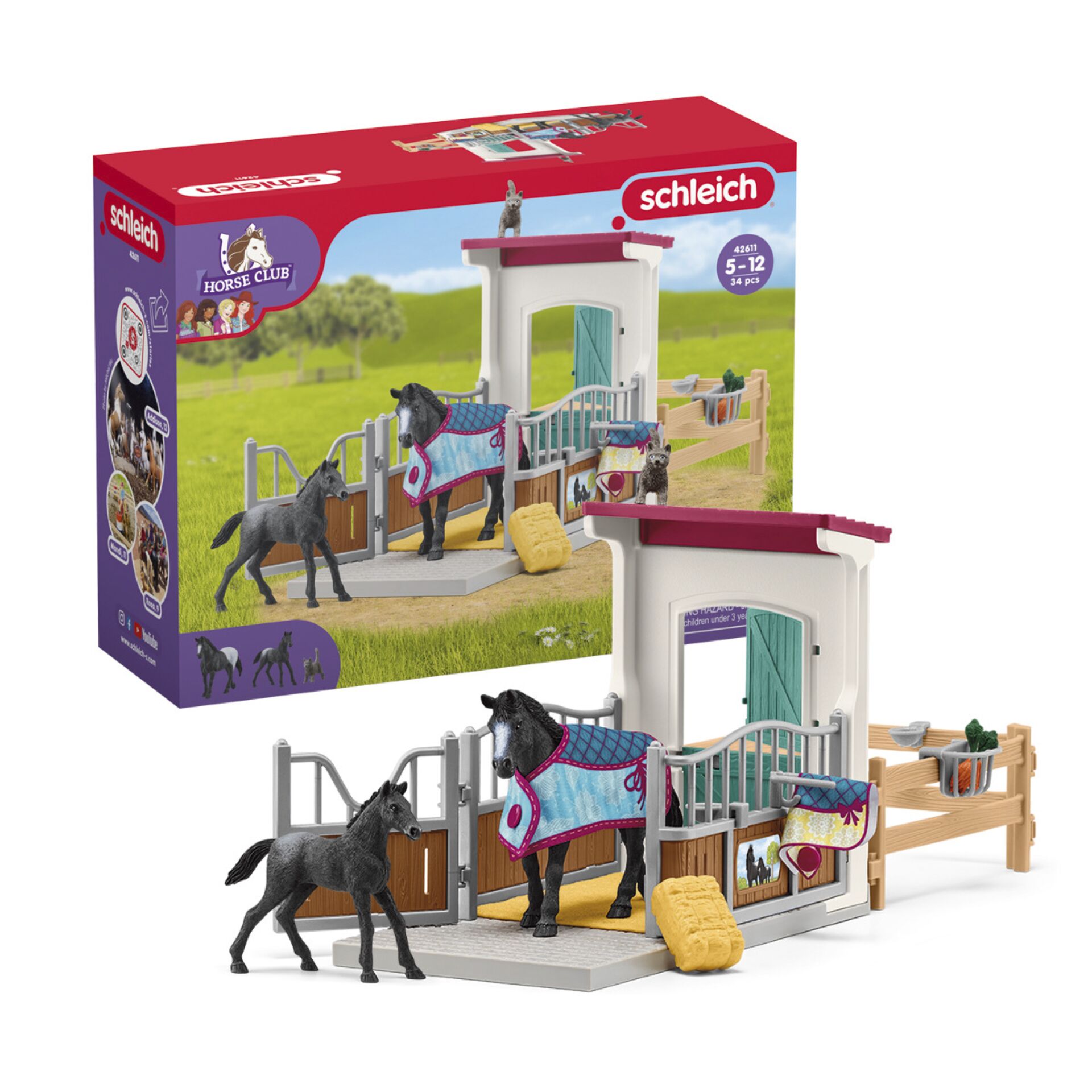 Schleich Horse Club     42611 Horse Box with Mare and Foal